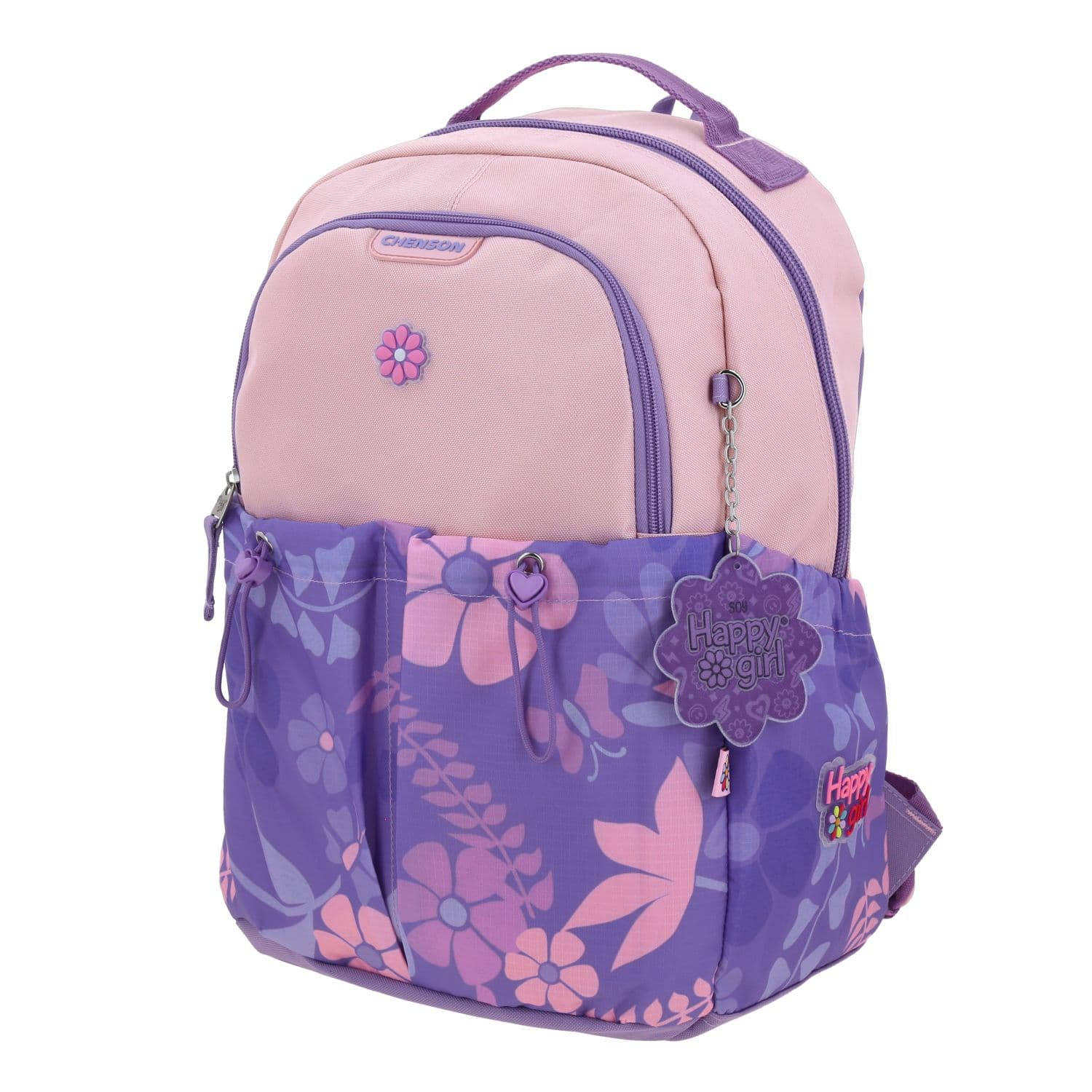 Mochila escolar para niña Happy Girl by Chenson color uva con compartimentos 2