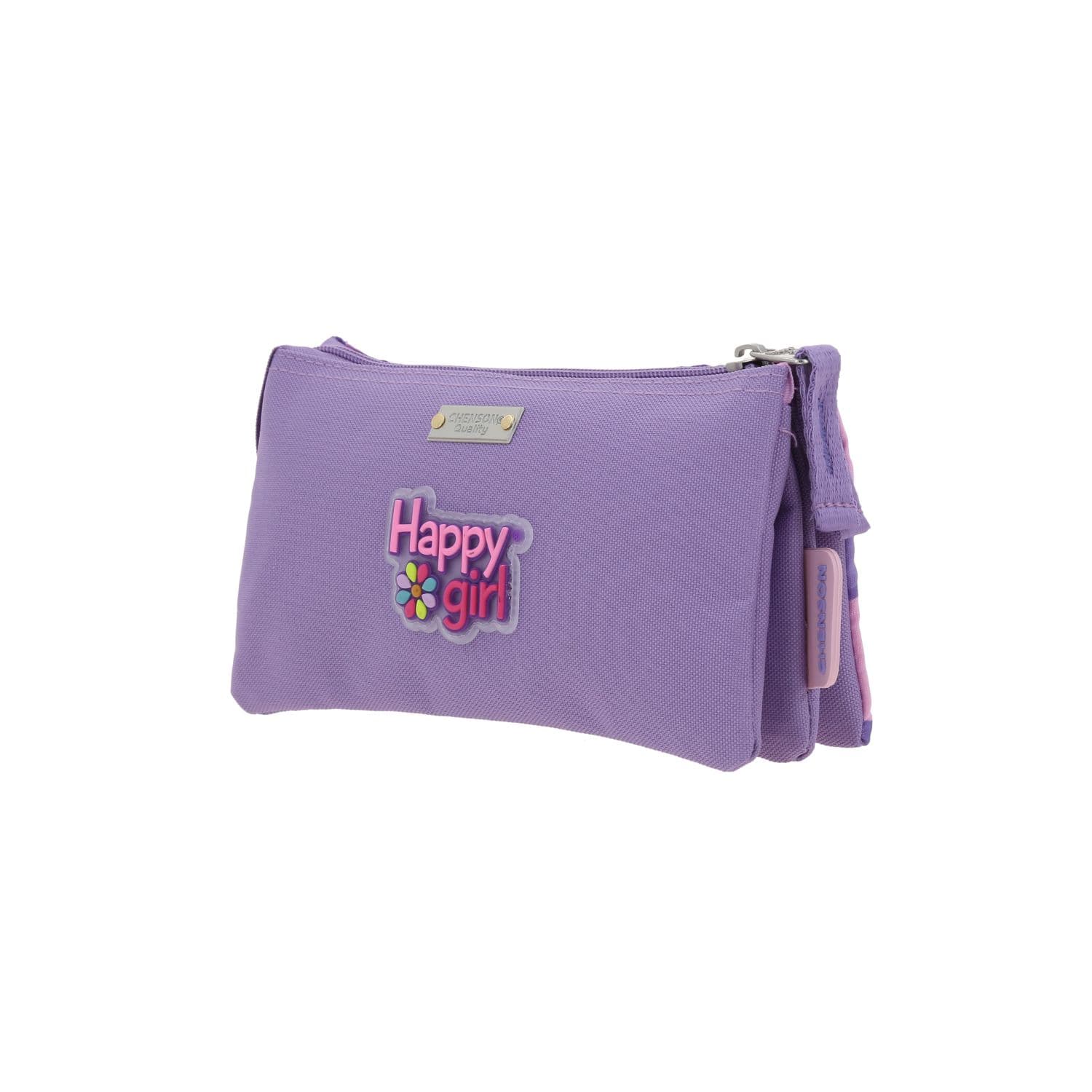 Lapicera escolar para niña Happy Girl by Chenson color uva con triple compartimento 5