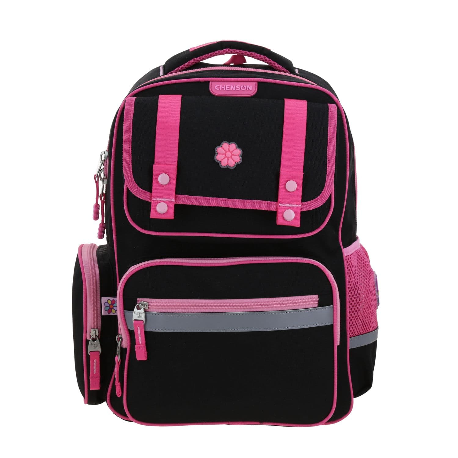 Mochila escolar para niña Happy Girl by Chenson negra con durabilidad y estilo