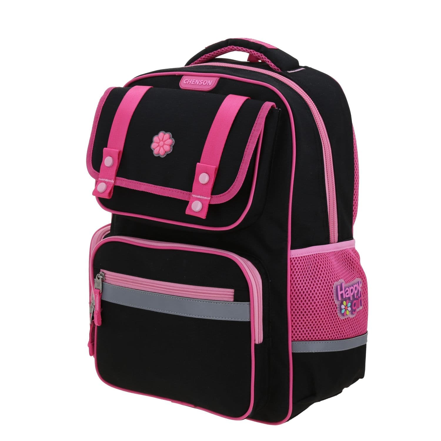 Mochila escolar para niña Happy Girl by Chenson negra con durabilidad y estilo 2