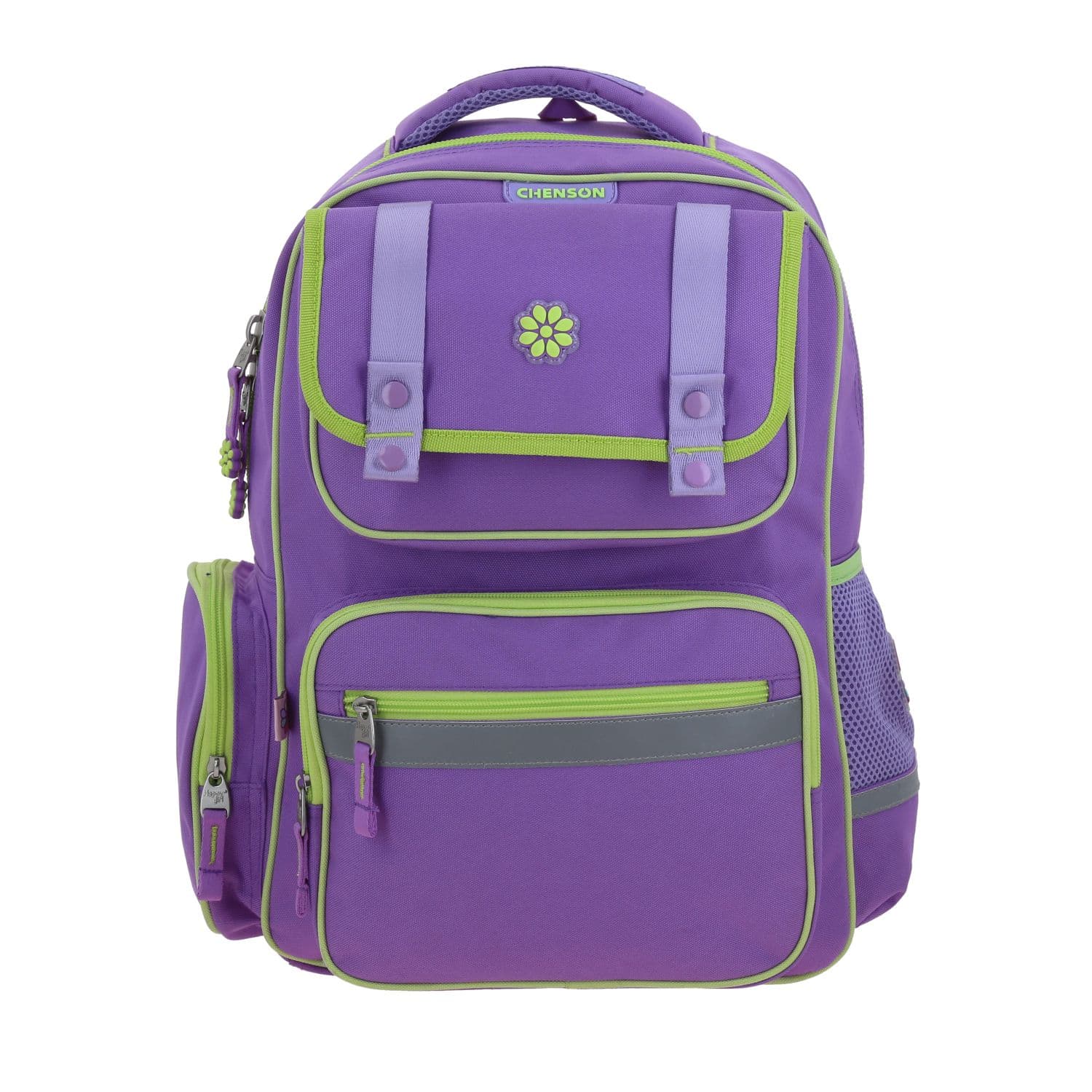 Mochila escolar para niña Happy Girl by Chenson violeta con seguridad y diversión