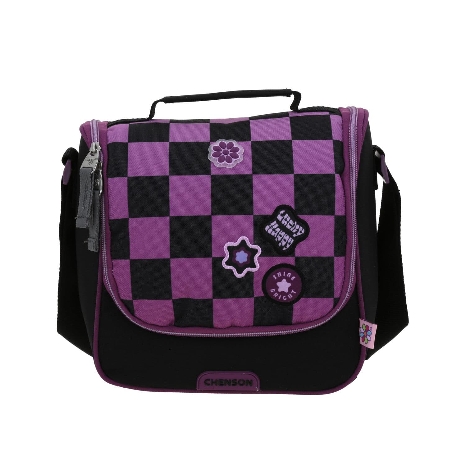 Lonchera escolar térmica Happy Girl negra para niña - Durabilidad y diversión