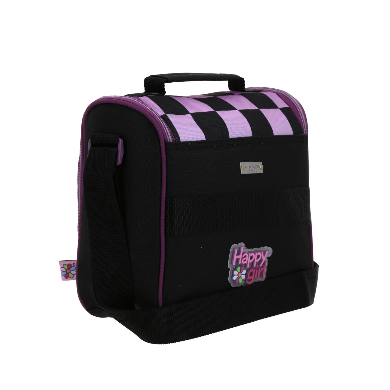 Lonchera escolar térmica Happy Girl negra para niña - Durabilidad y diversión 3