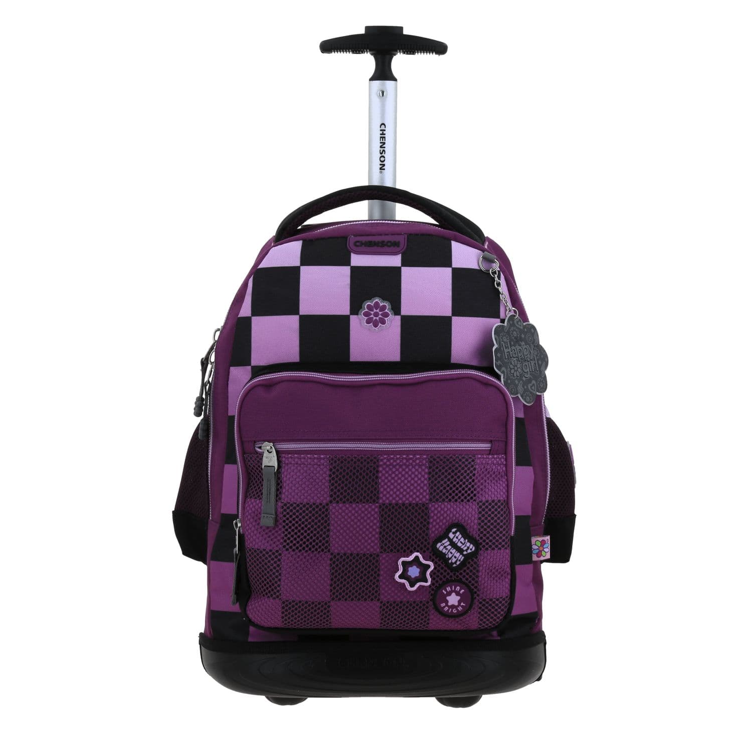 Mochila con Ruedas Happy Girl by Chenson Negra para Niña - Diversión y Durabilidad