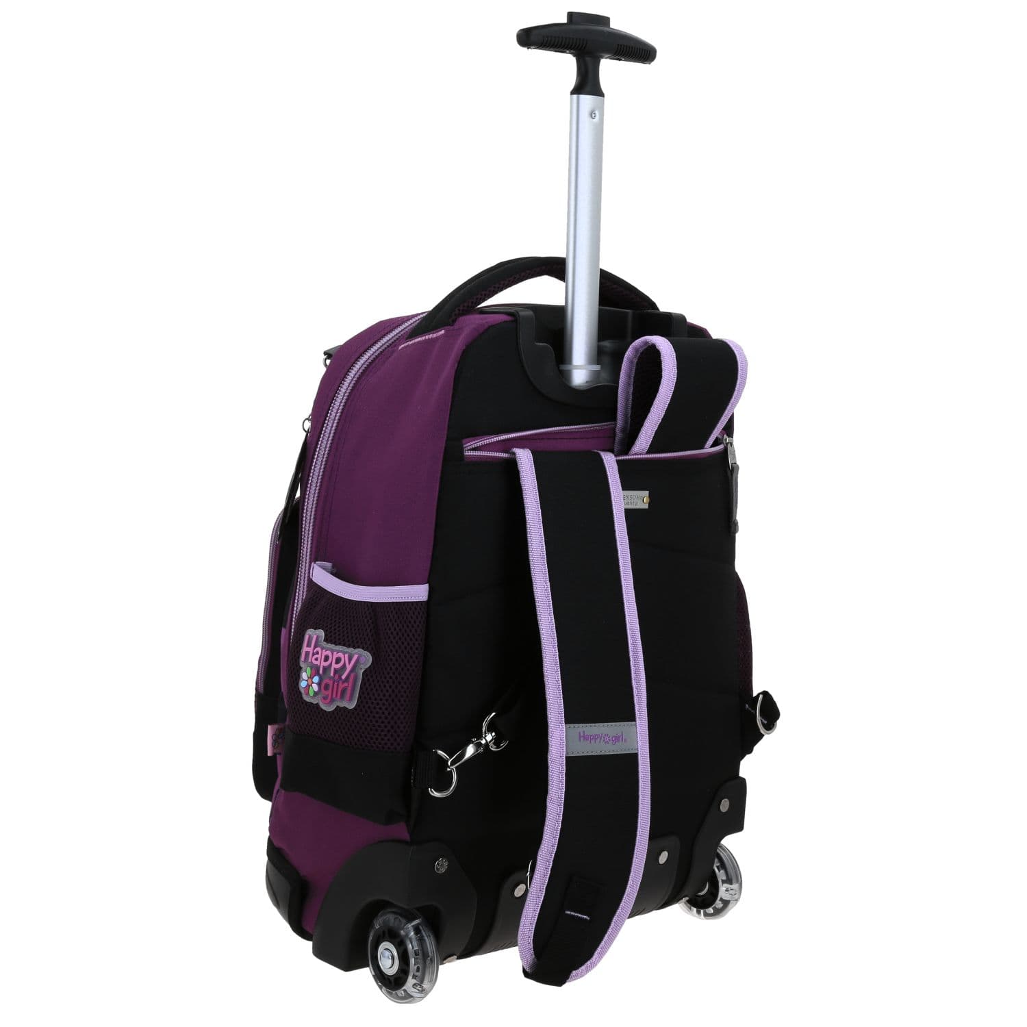 Mochila con Ruedas Happy Girl by Chenson Negra para Niña - Diversión y Durabilidad 3