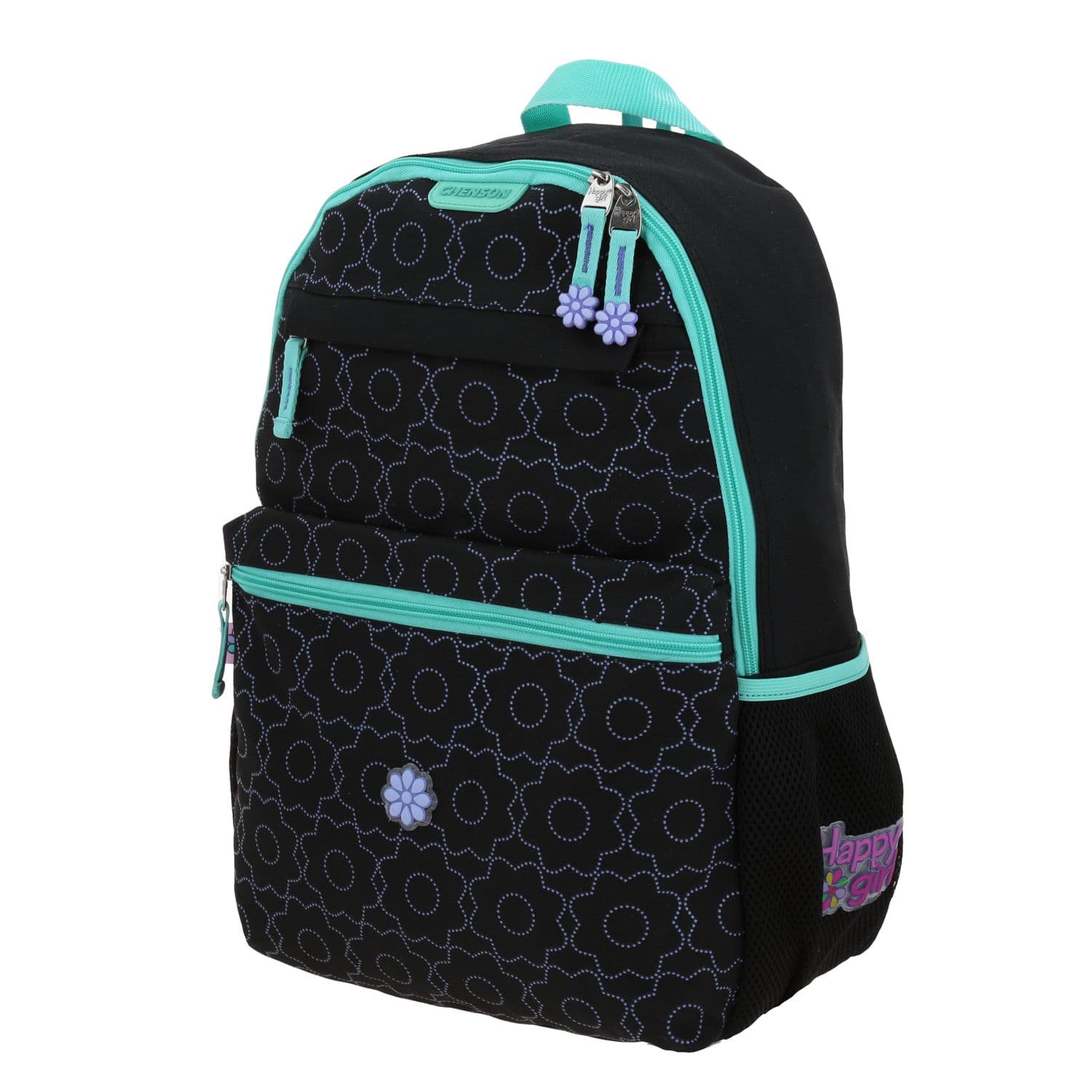 Mochila escolar para niña Happy Girl by Chenson negra con compartimentos 2