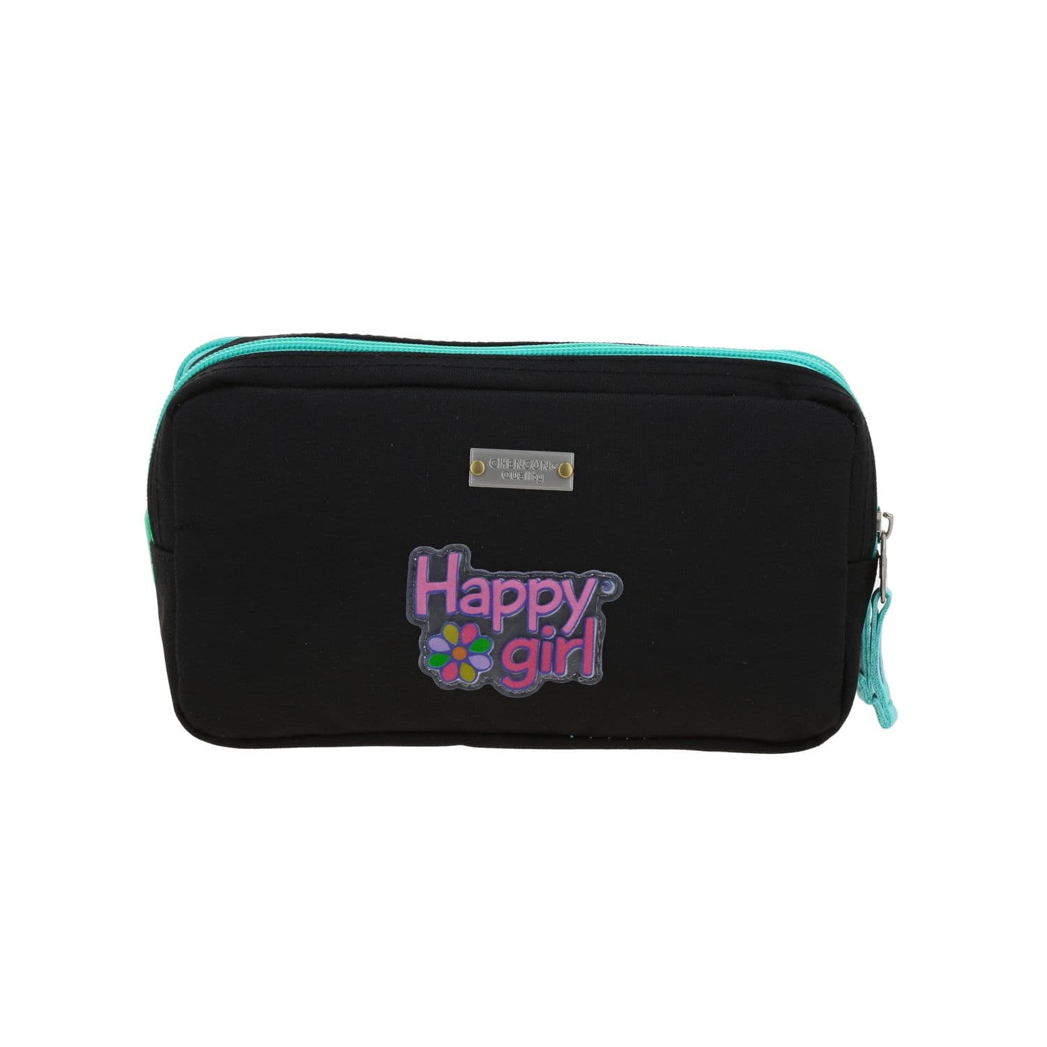 Lapicera escolar para niña Happy Girl by Chenson color negro con doble compartimento 4