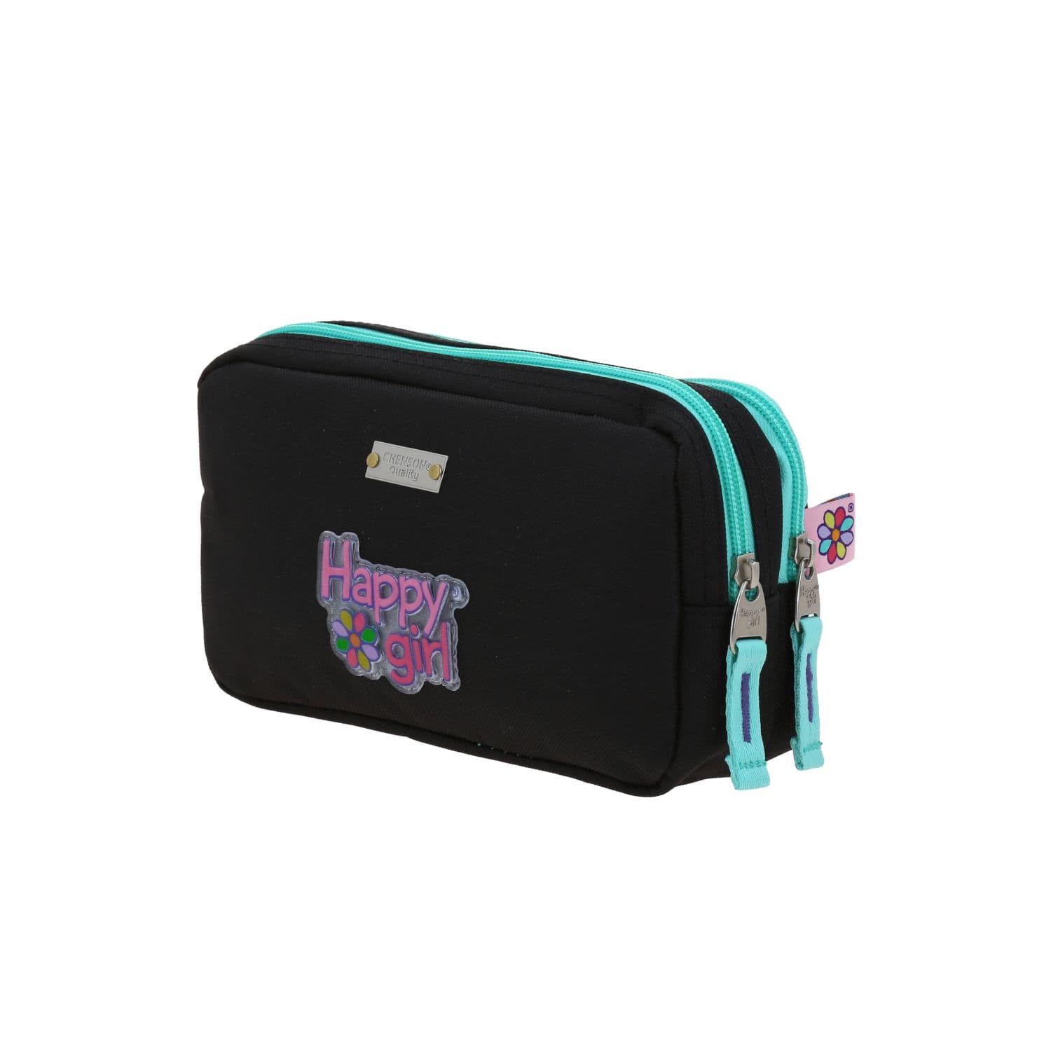 Lapicera escolar para niña Happy Girl by Chenson color negro con doble compartimento 5