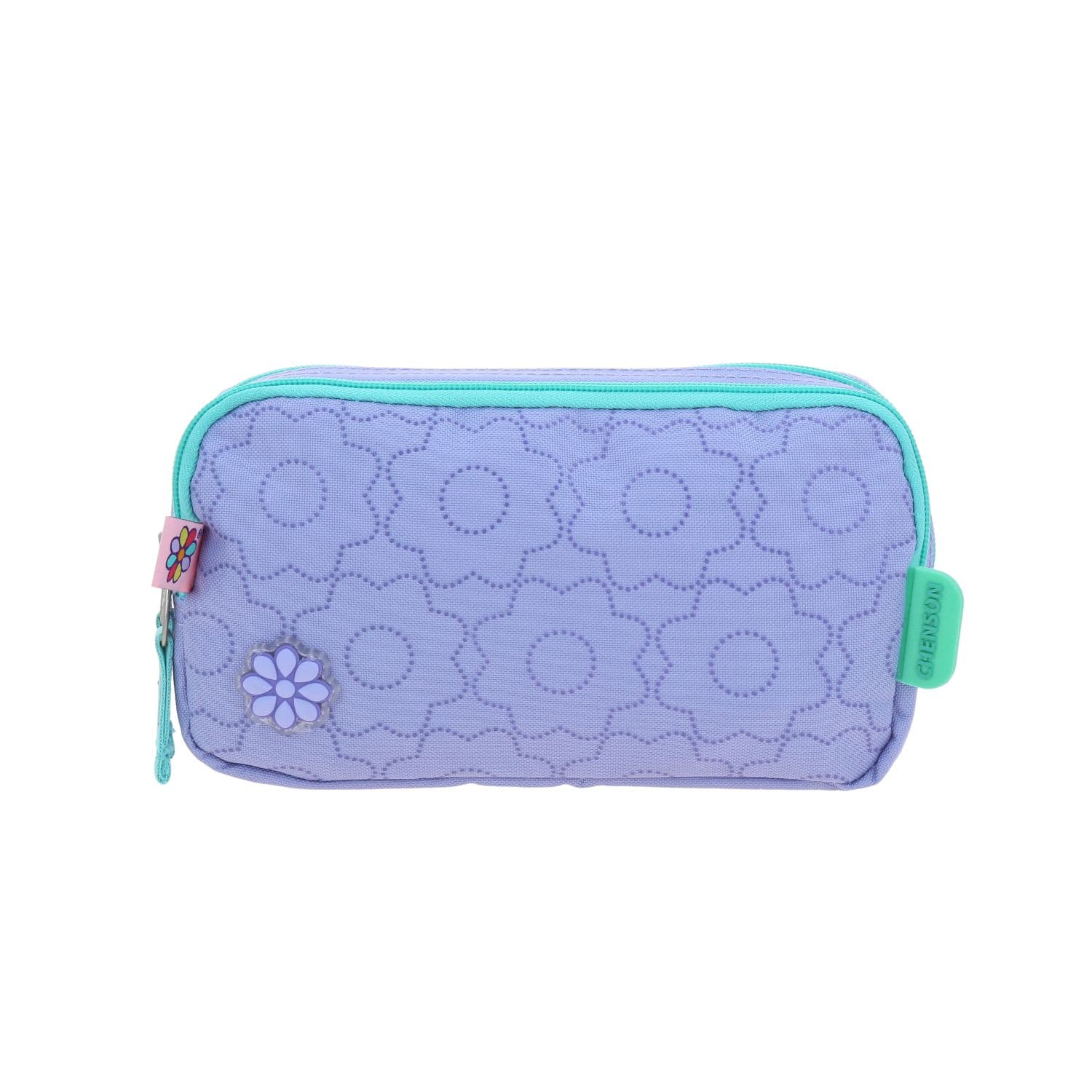 Lapicera escolar para niña Happy Girl by Chenson violeta con doble compartimento