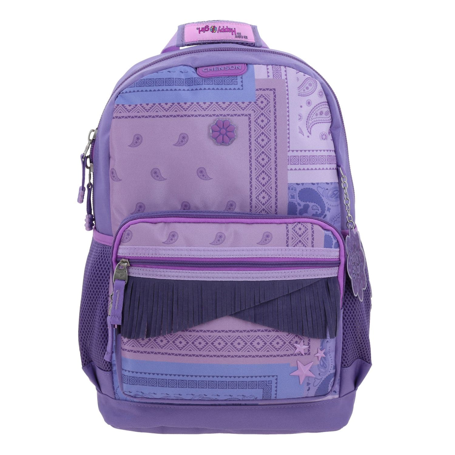 Mochila escolar para niña Happy Girl by Chenson color uva con diversión y seguridad