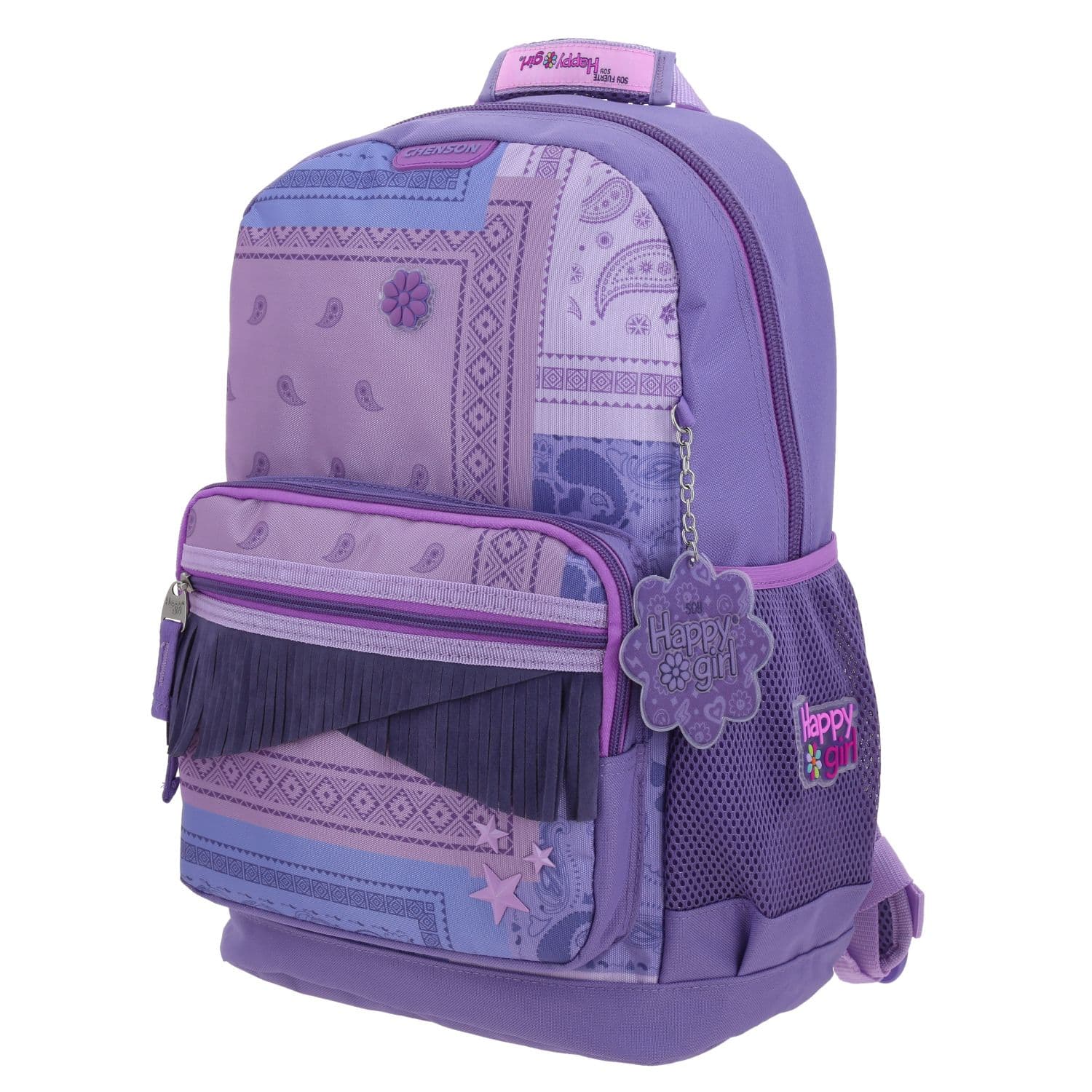 Mochila escolar para niña Happy Girl by Chenson color uva con diversión y seguridad 2