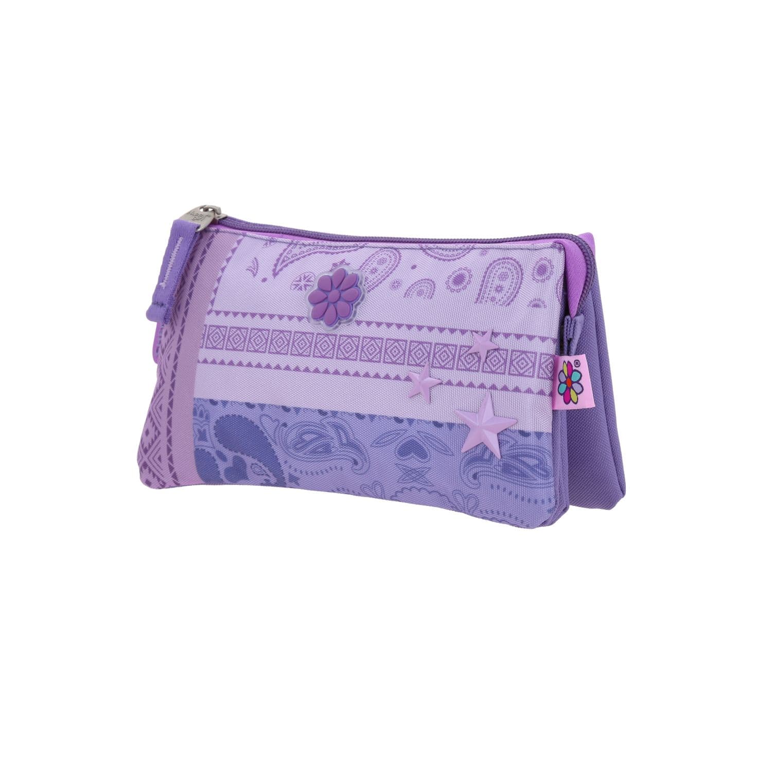 Lapicera escolar para niña Happy Girl by Chenson color uva con triple compartimento 2