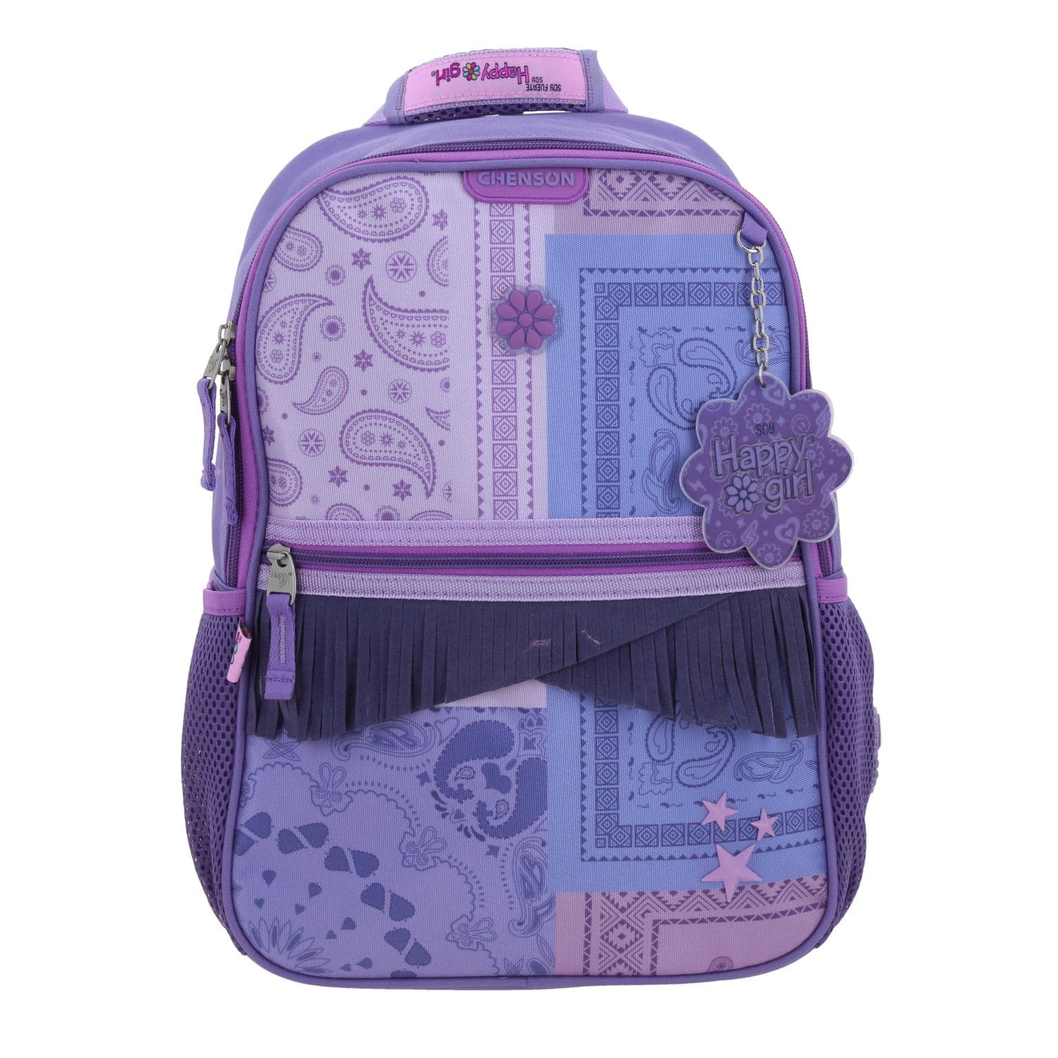 Mochila escolar para niña Happy Girl uva con amplio compartimento