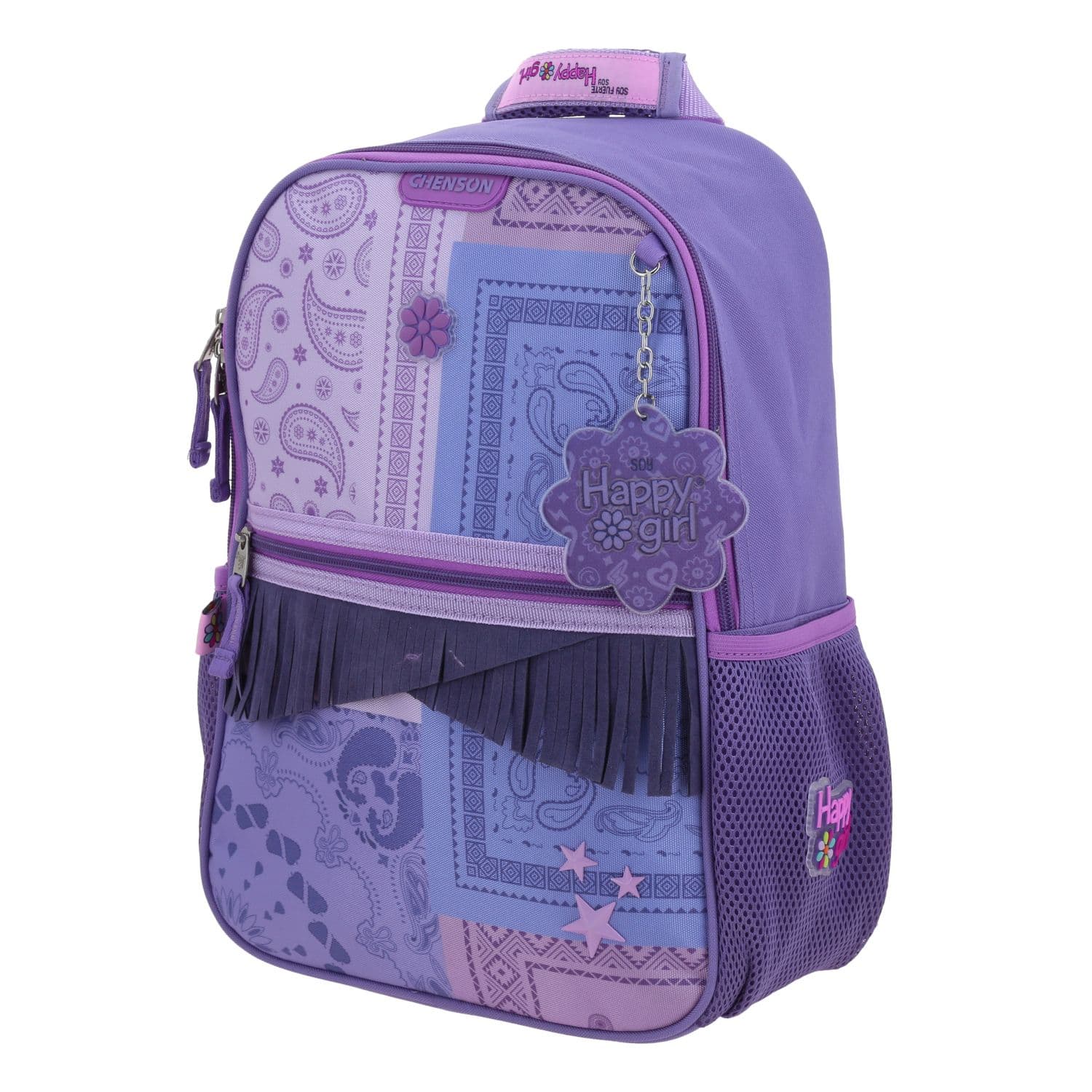 Mochila escolar para niña Happy Girl uva con amplio compartimento 2