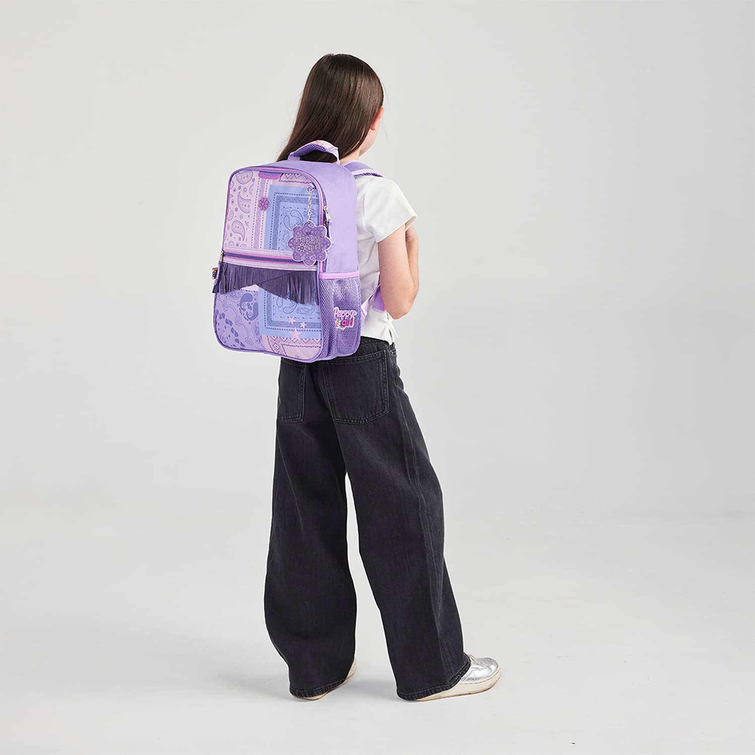 Mochila escolar para niña Happy Girl uva con amplio compartimento - vista 2