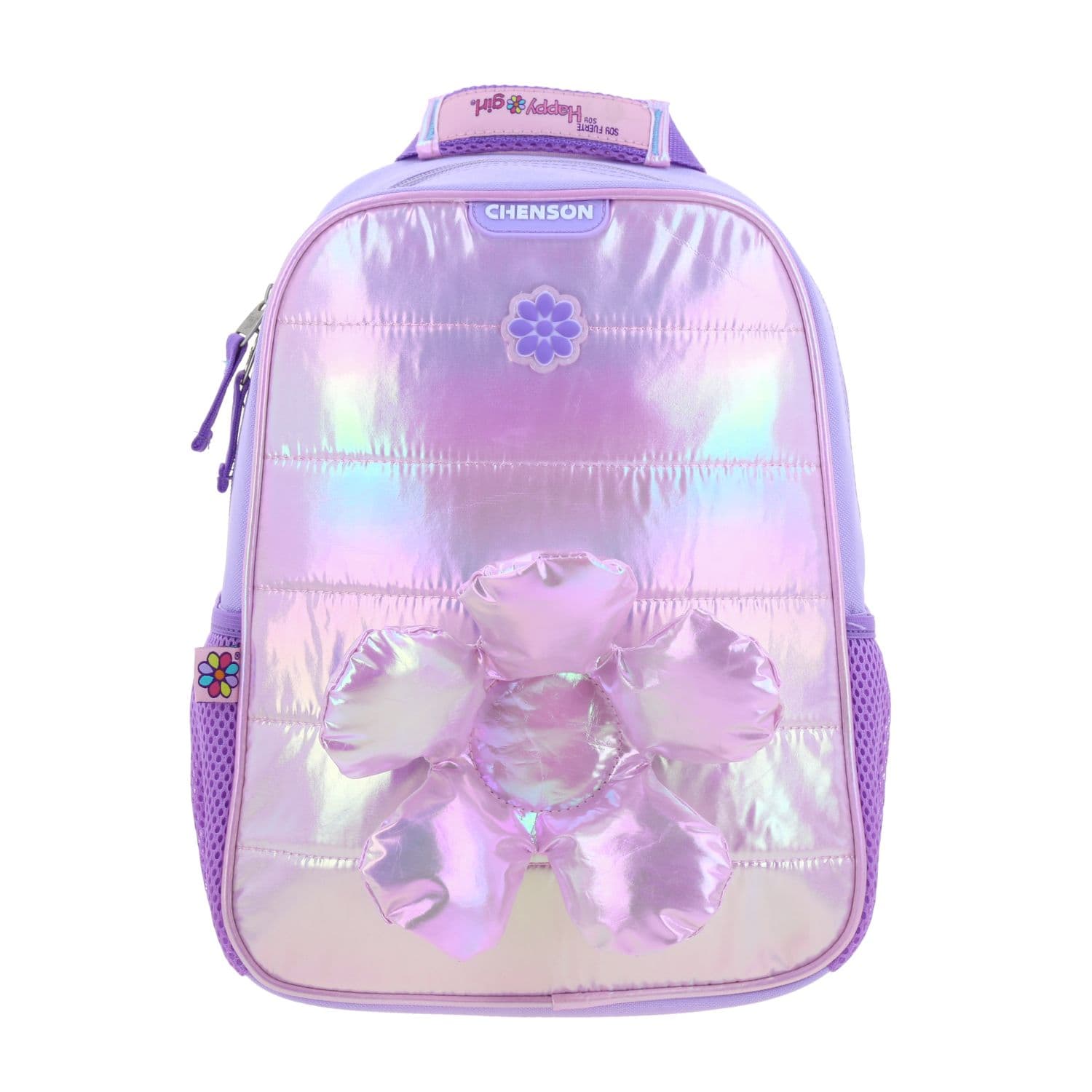 Mochila escolar para niña Happy Girl by Chenson Violeta con amplio compartimento