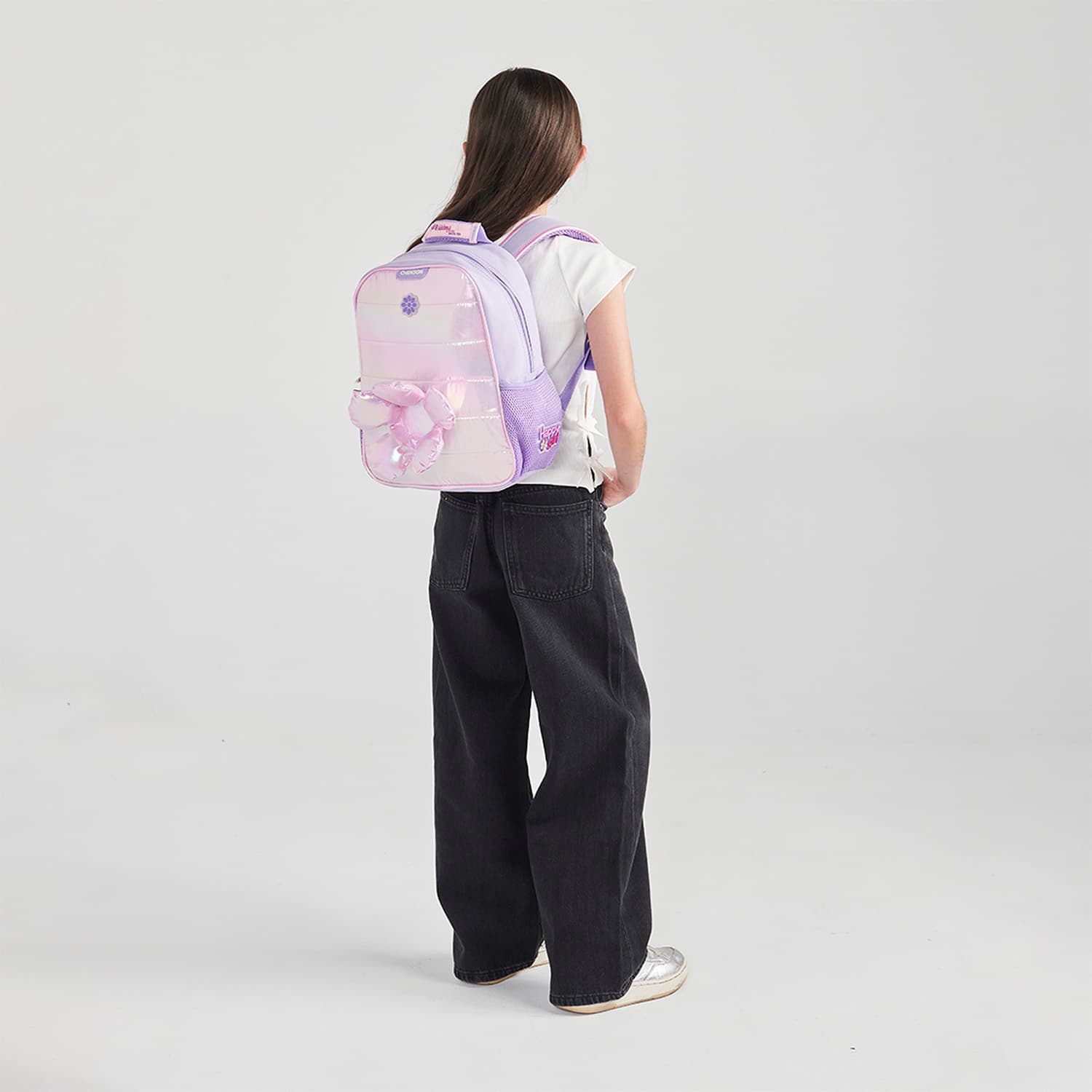 Mochila escolar para niña Happy Girl by Chenson Violeta con amplio compartimento - vista 2