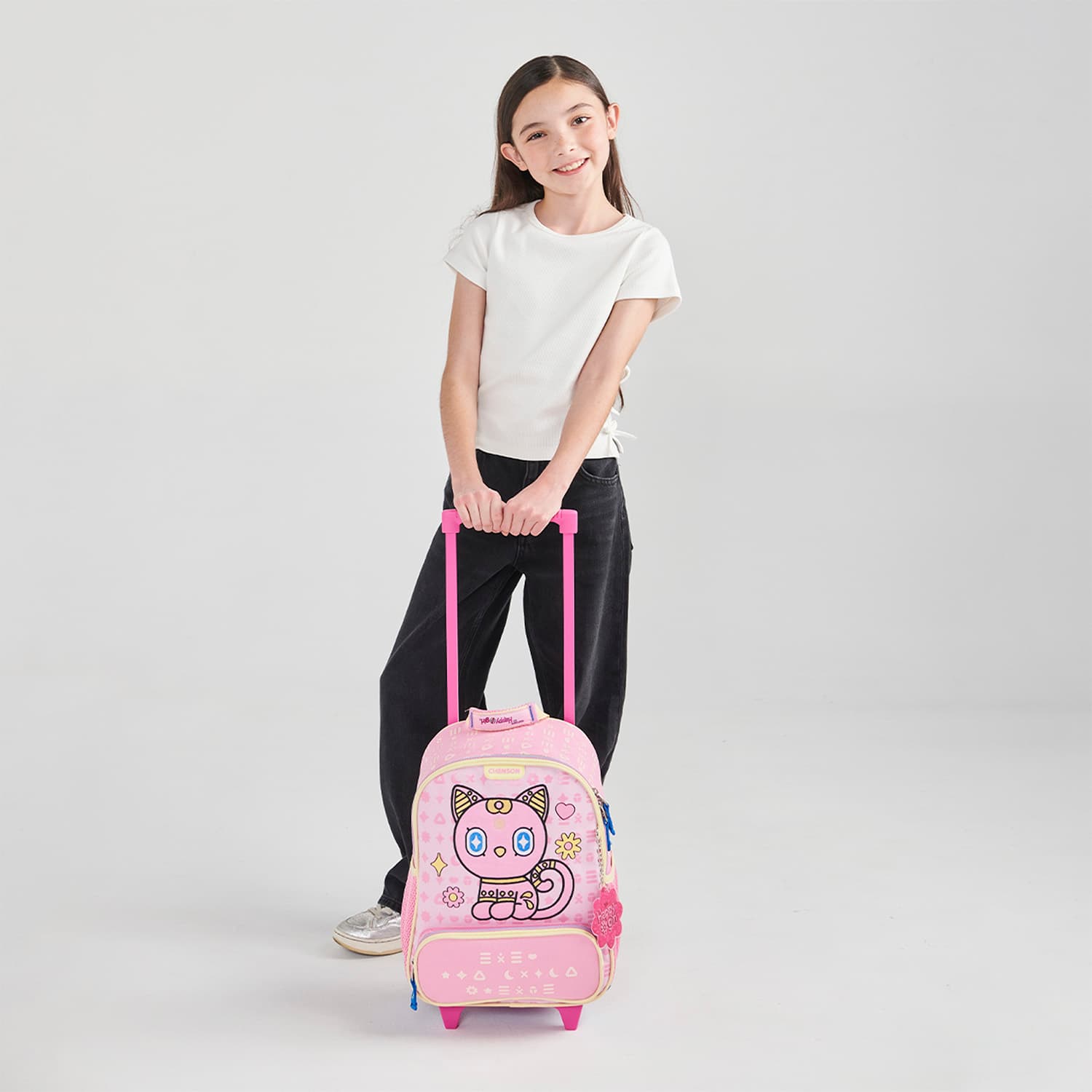 Mochila con Ruedas Rosa para Niña Happy Girl by Chenson - Diversión y Durabilidad - vista 2