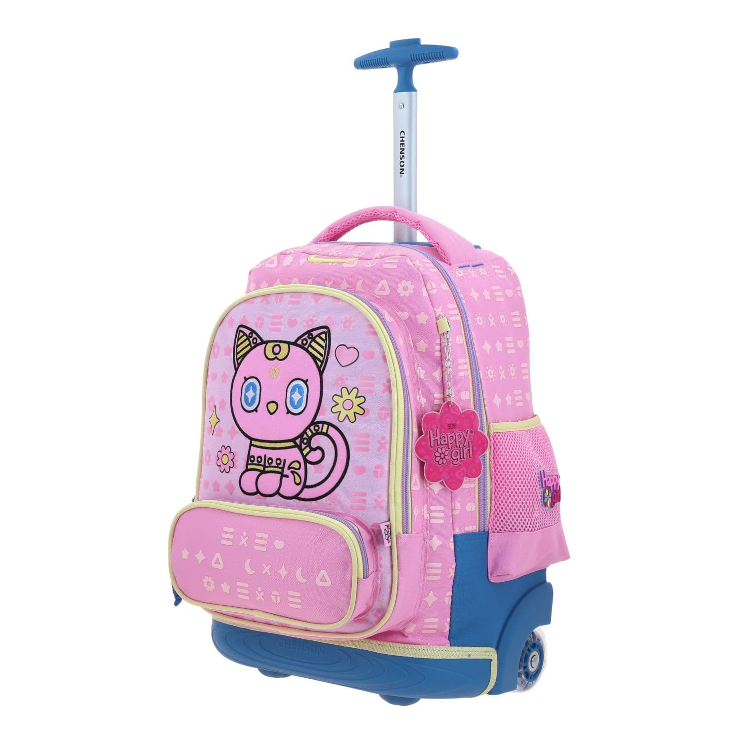 Mochila con Ruedas Happy Girl Rosa con Llantitas para Niña 2