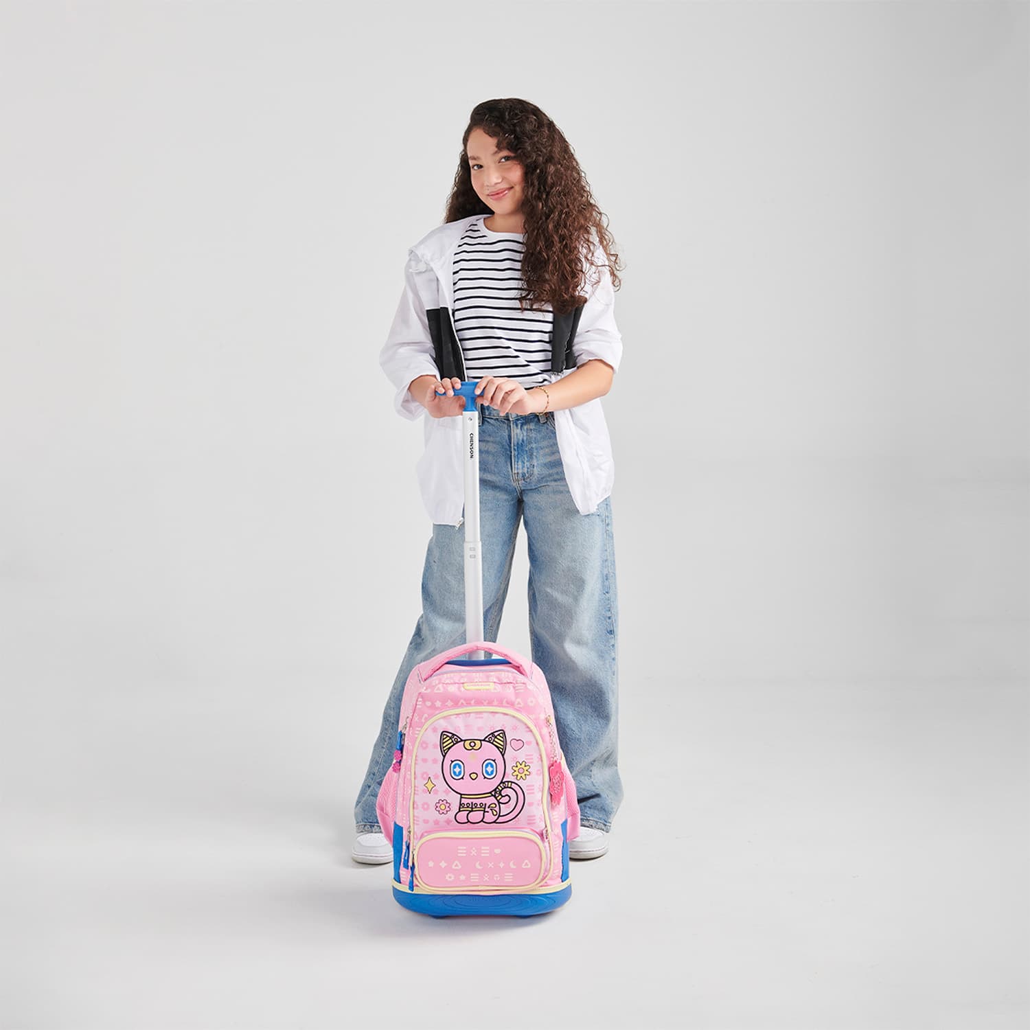 Mochila con Ruedas Happy Girl Rosa con Llantitas para Niña - vista 2