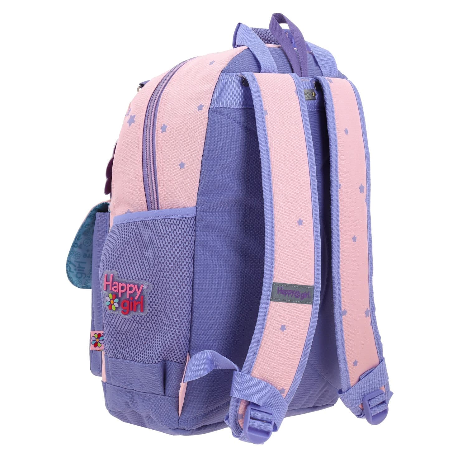 Mochila escolar para niña Happy Girl by Chenson rosa con diseño divertido 3