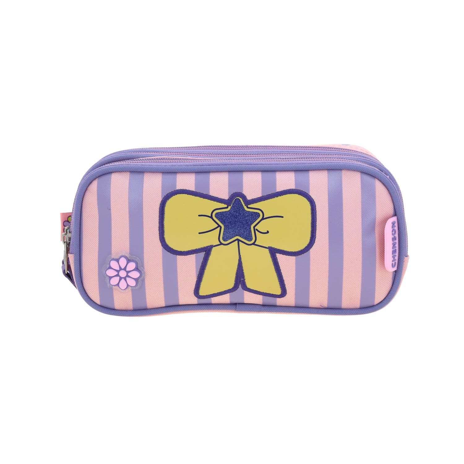 Lapicera escolar para niña Happy Girl by Chenson rosa triple compartimento