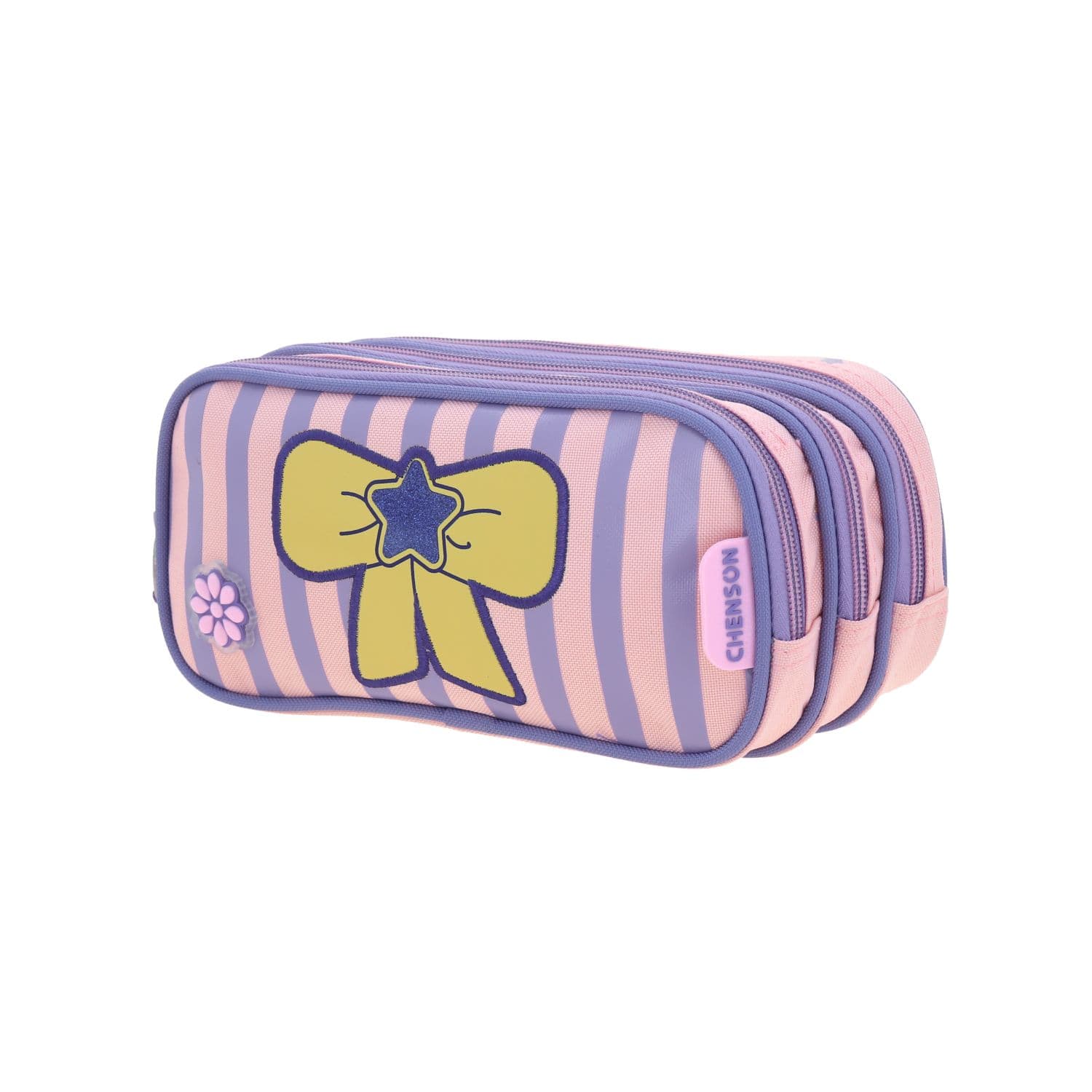 Lapicera escolar para niña Happy Girl by Chenson rosa triple compartimento 2