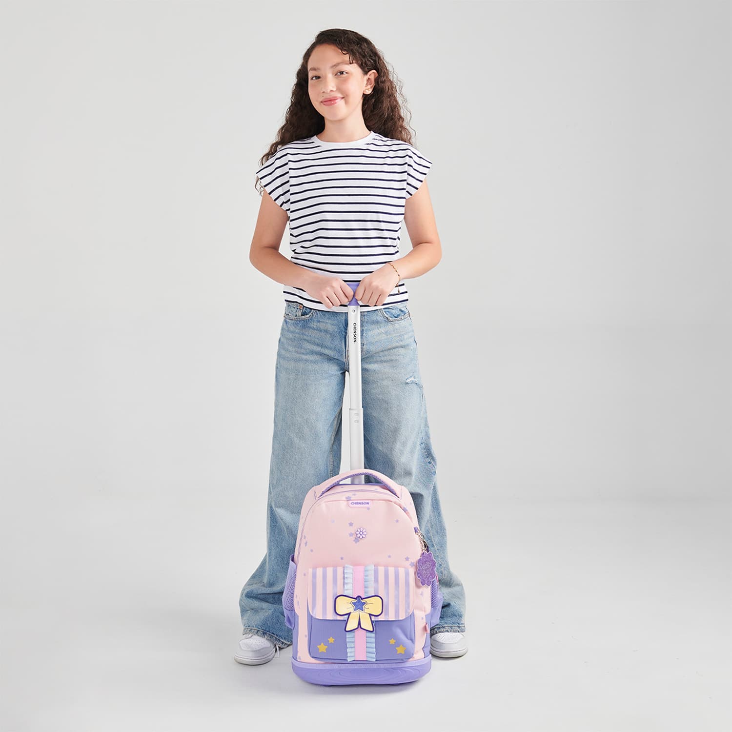 Mochila con Ruedas Happy Girl Rosa para Niña | Diversión y Durabilidad - vista 2