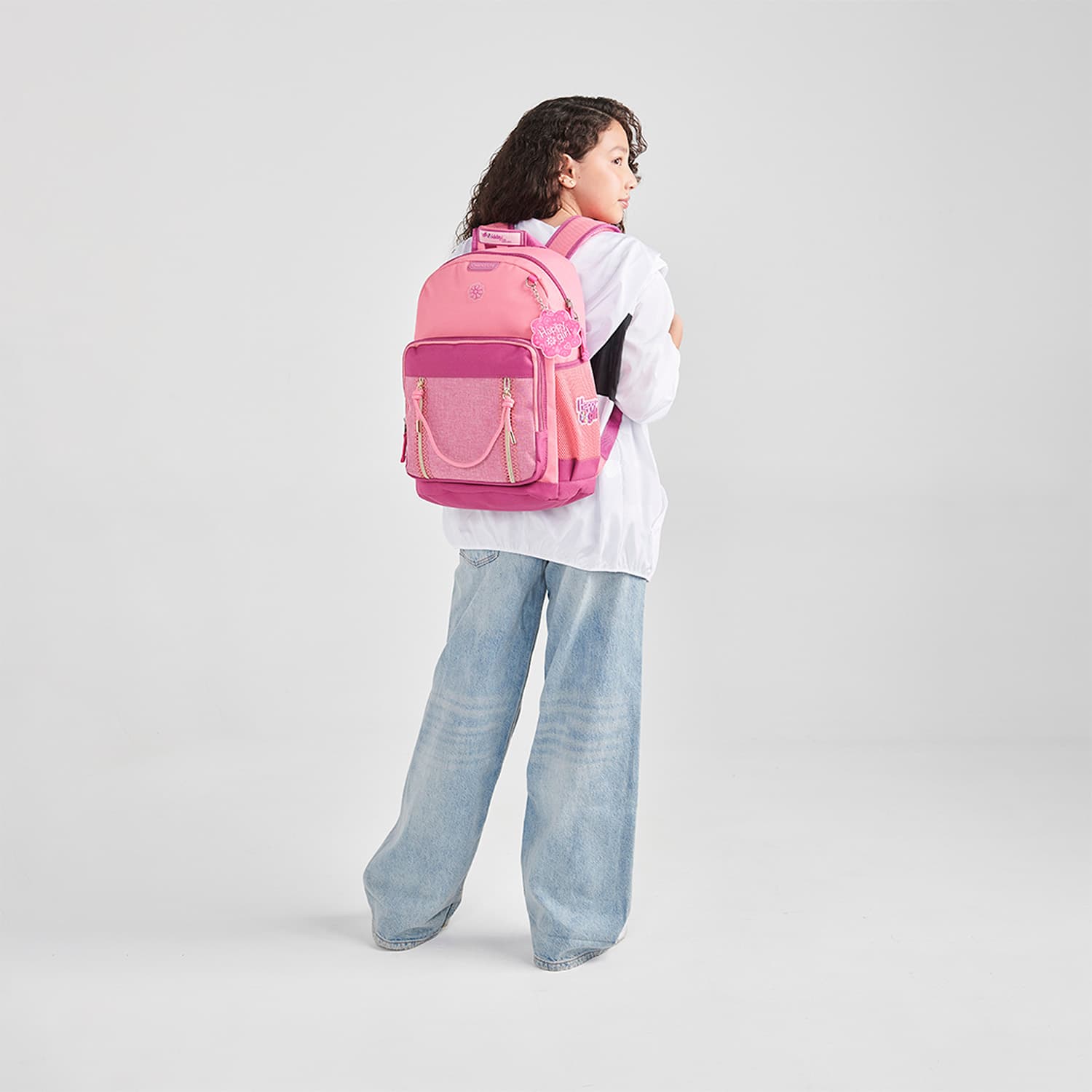 Mochila escolar para niña Happy Girl by Chenson Rosa con amplio espacio - vista 2