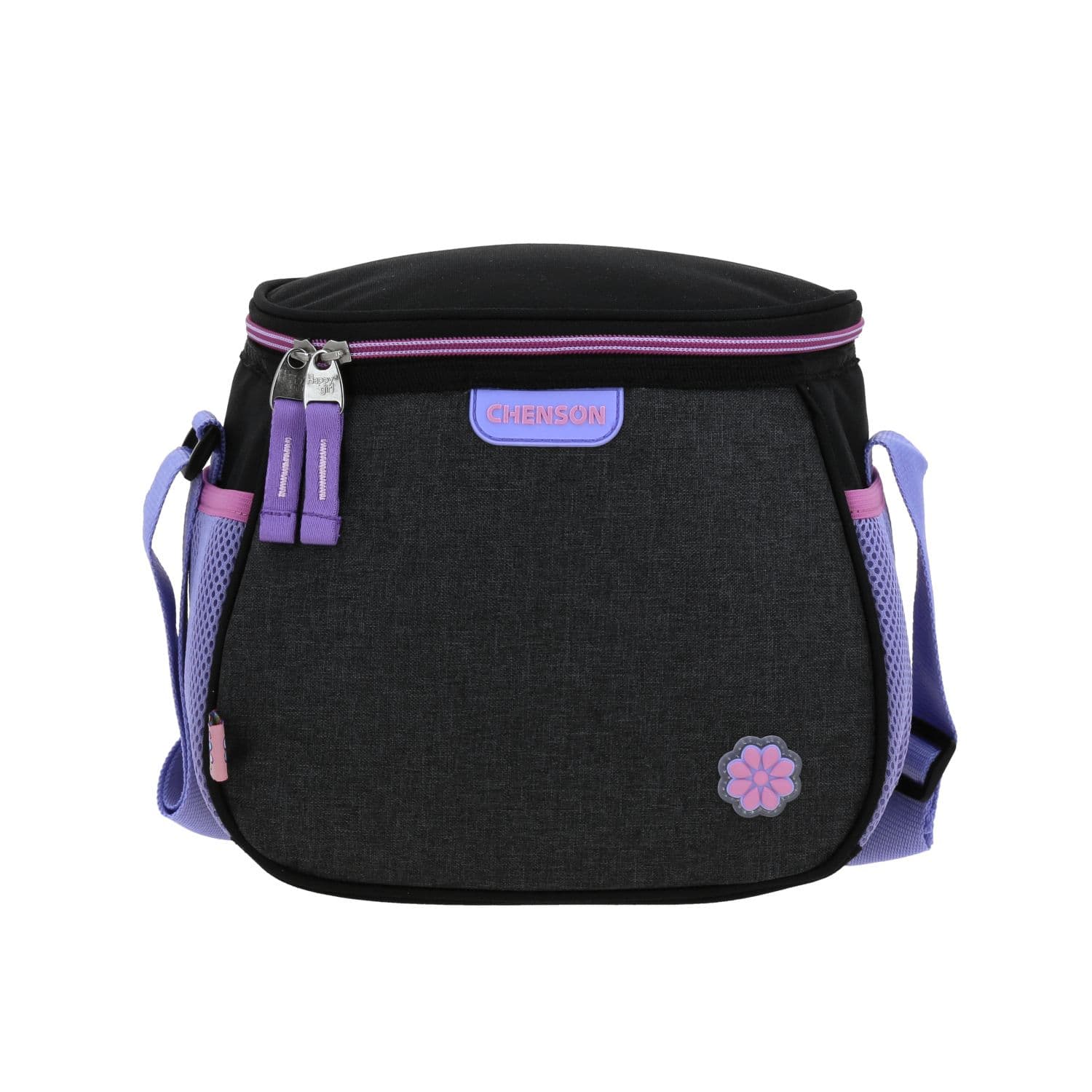 Lonchera escolar térmica Happy Girl negra para niña - Durabilidad y diversión