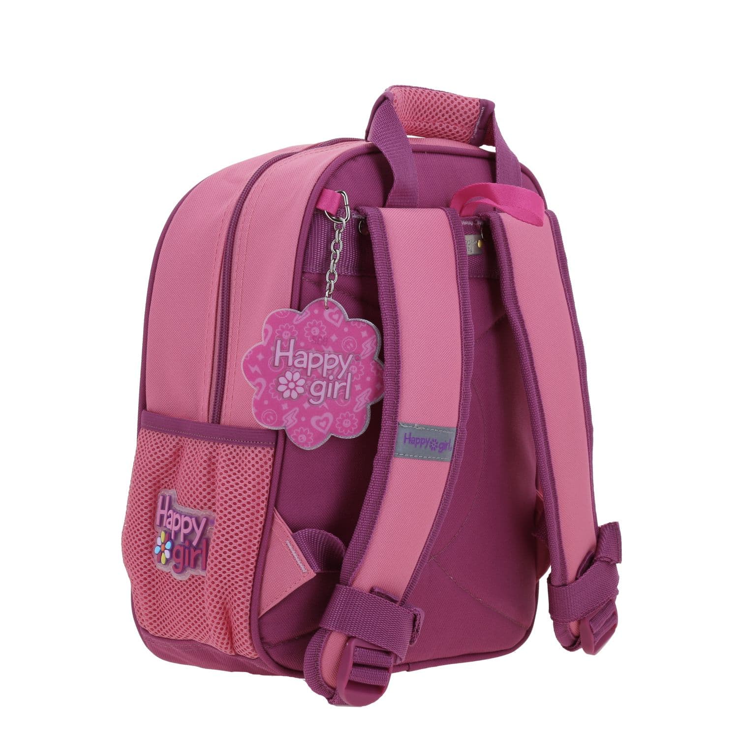 Mochila escolar para niña Happy Girl by Chenson color rosa con cierre 3