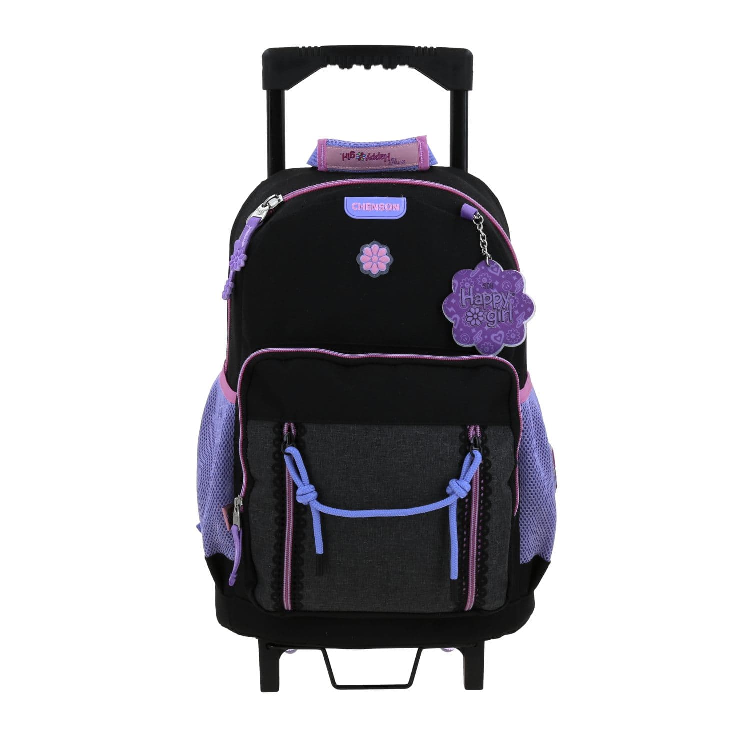 Mochila con Ruedas Happy Girl Negra para Niña - Durabilidad y Diversión