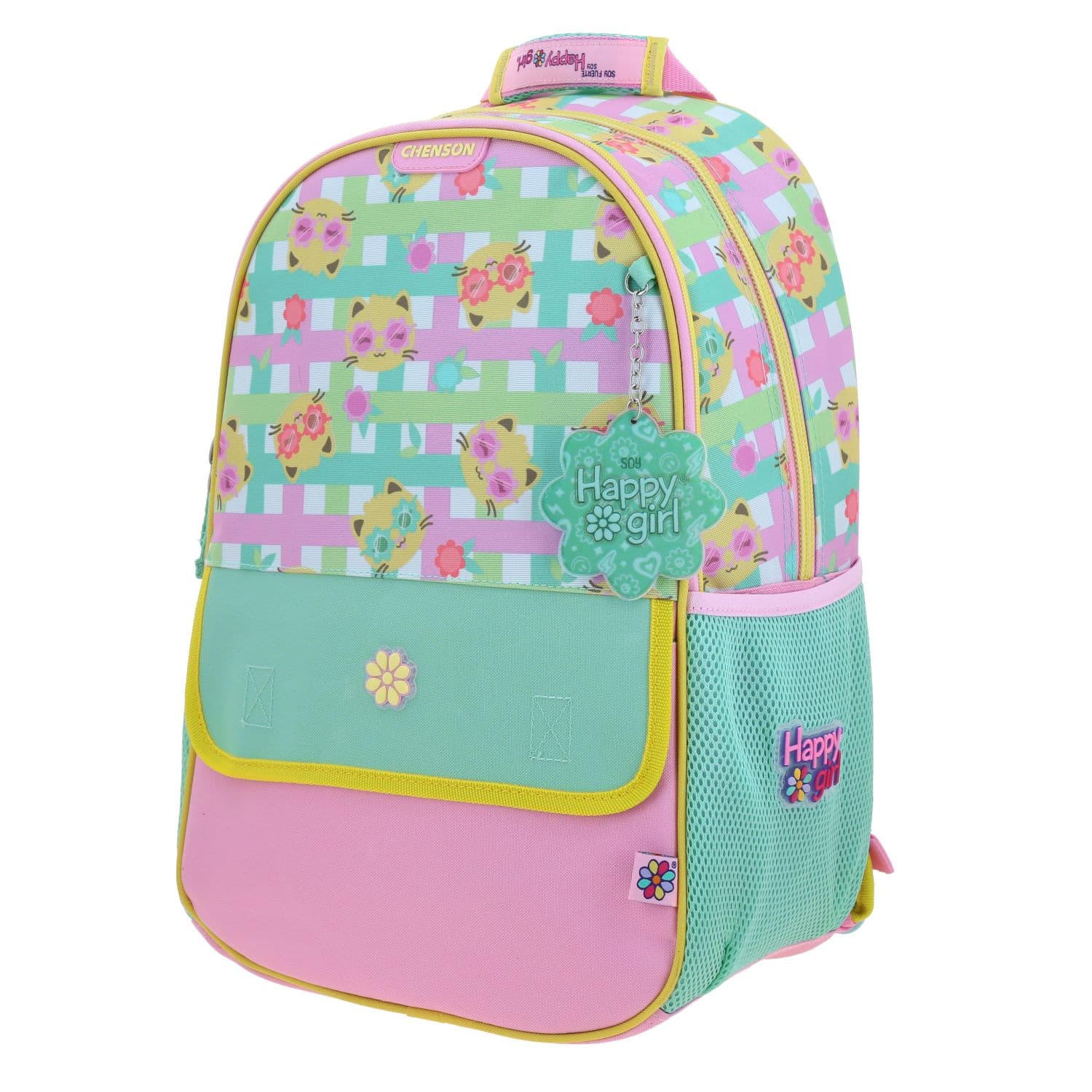 Mochila escolar para niña Happy Girl by Chenson color rosa con durabilidad 2