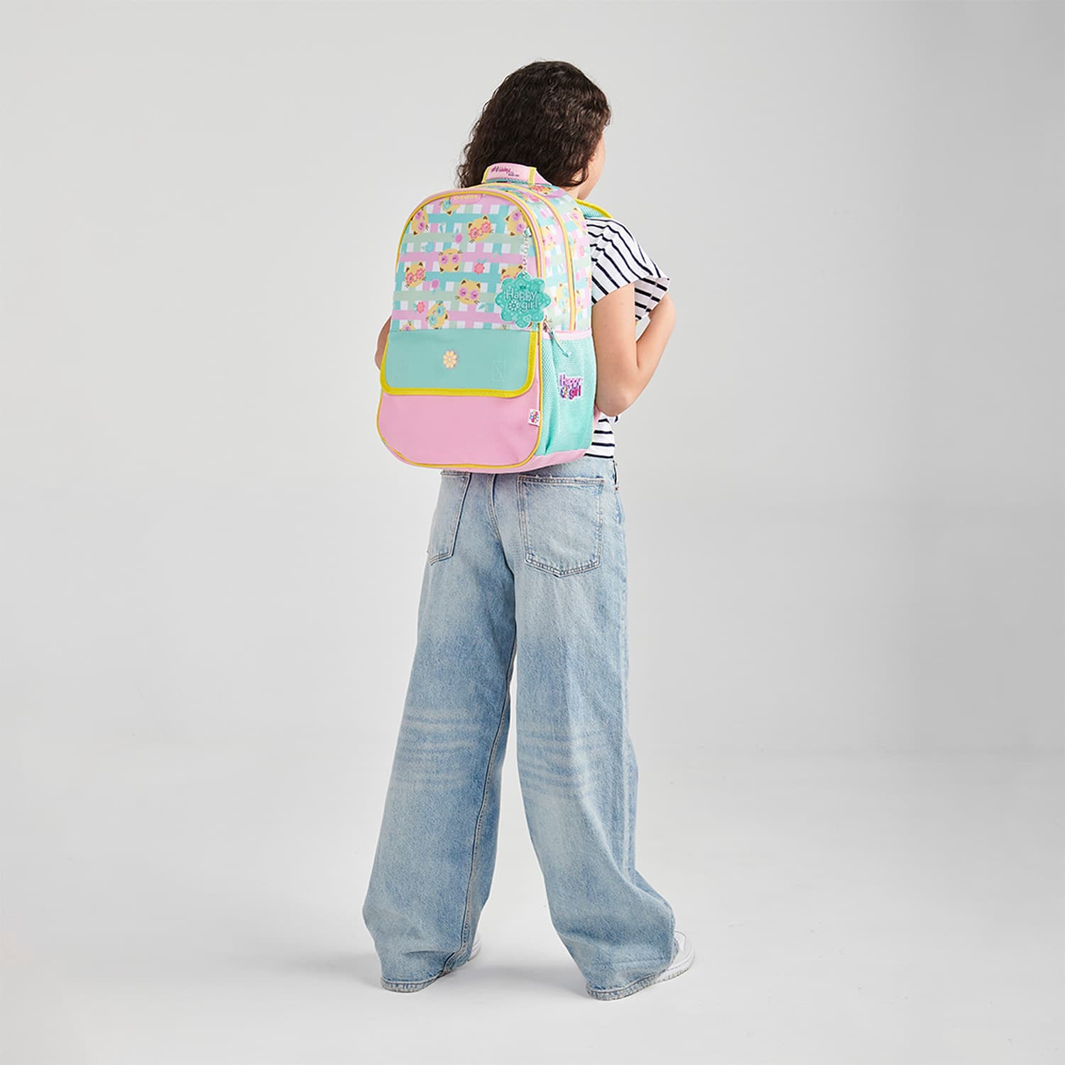 Mochila escolar para niña Happy Girl by Chenson color rosa con durabilidad - vista 2