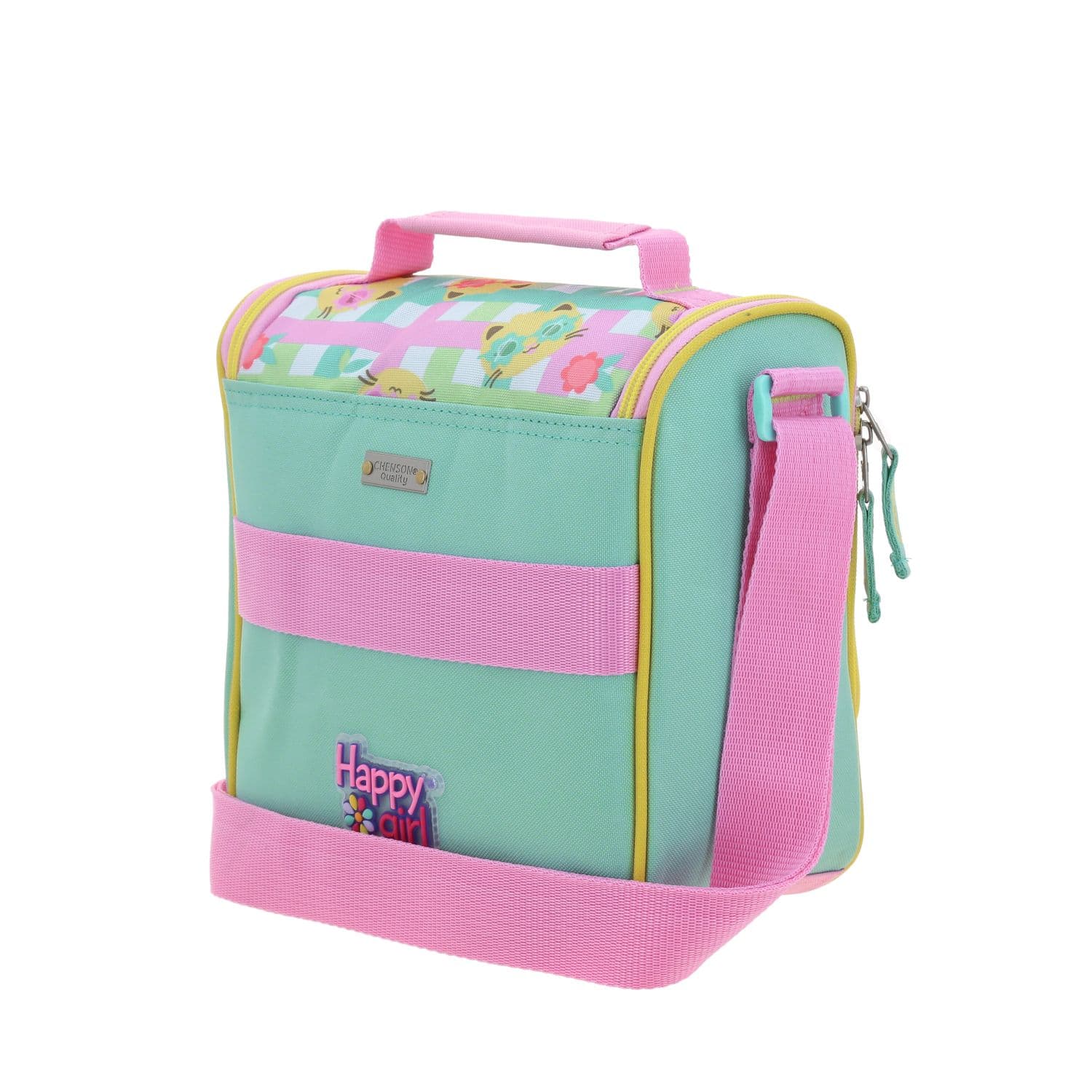 Lonchera Escolar Térmica Happy Girl Rosa para Niña - Diversión y Durabilidad 5