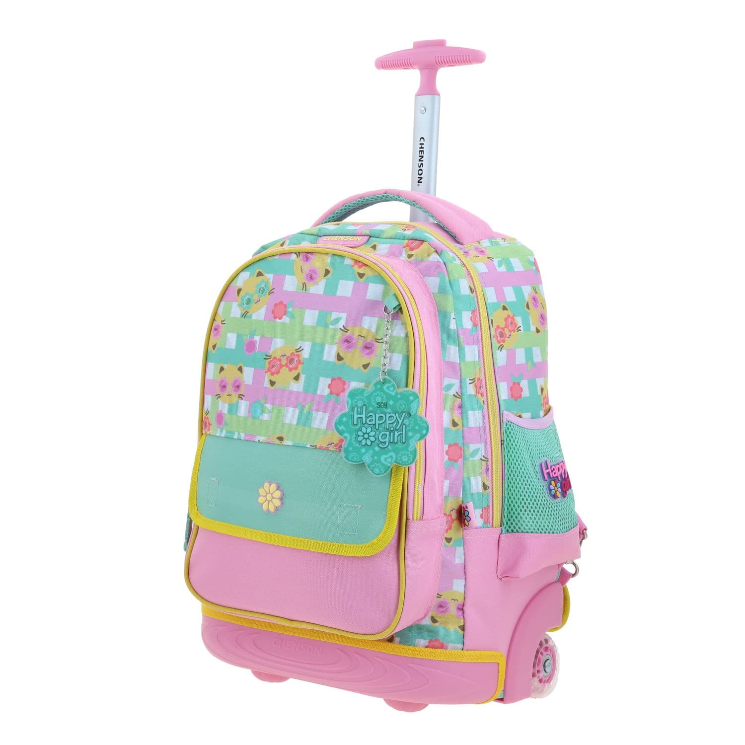 Mochila con Ruedas Happy Girl Rosa para Niña - Diversión y Durabilidad 2