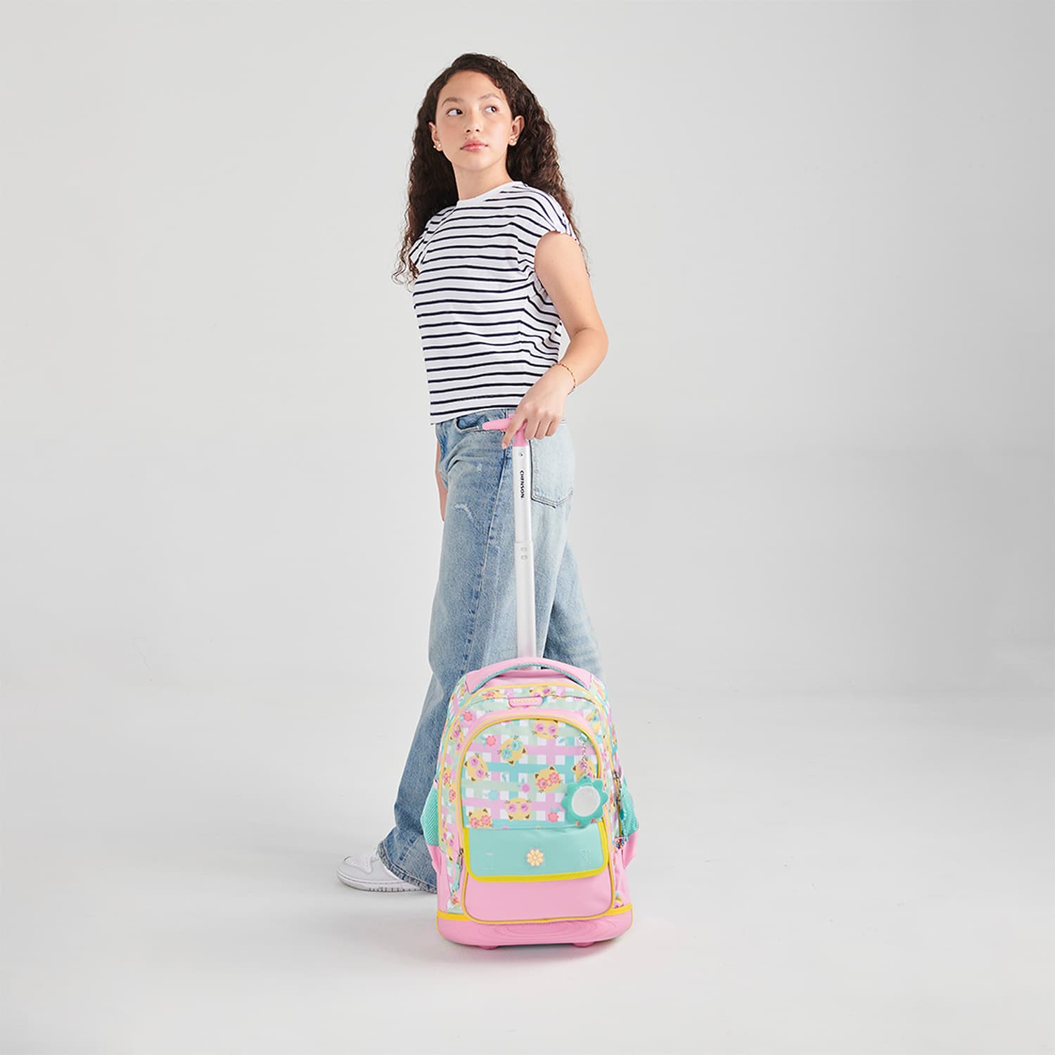 Mochila con Ruedas Happy Girl Rosa para Niña - Diversión y Durabilidad - vista 2