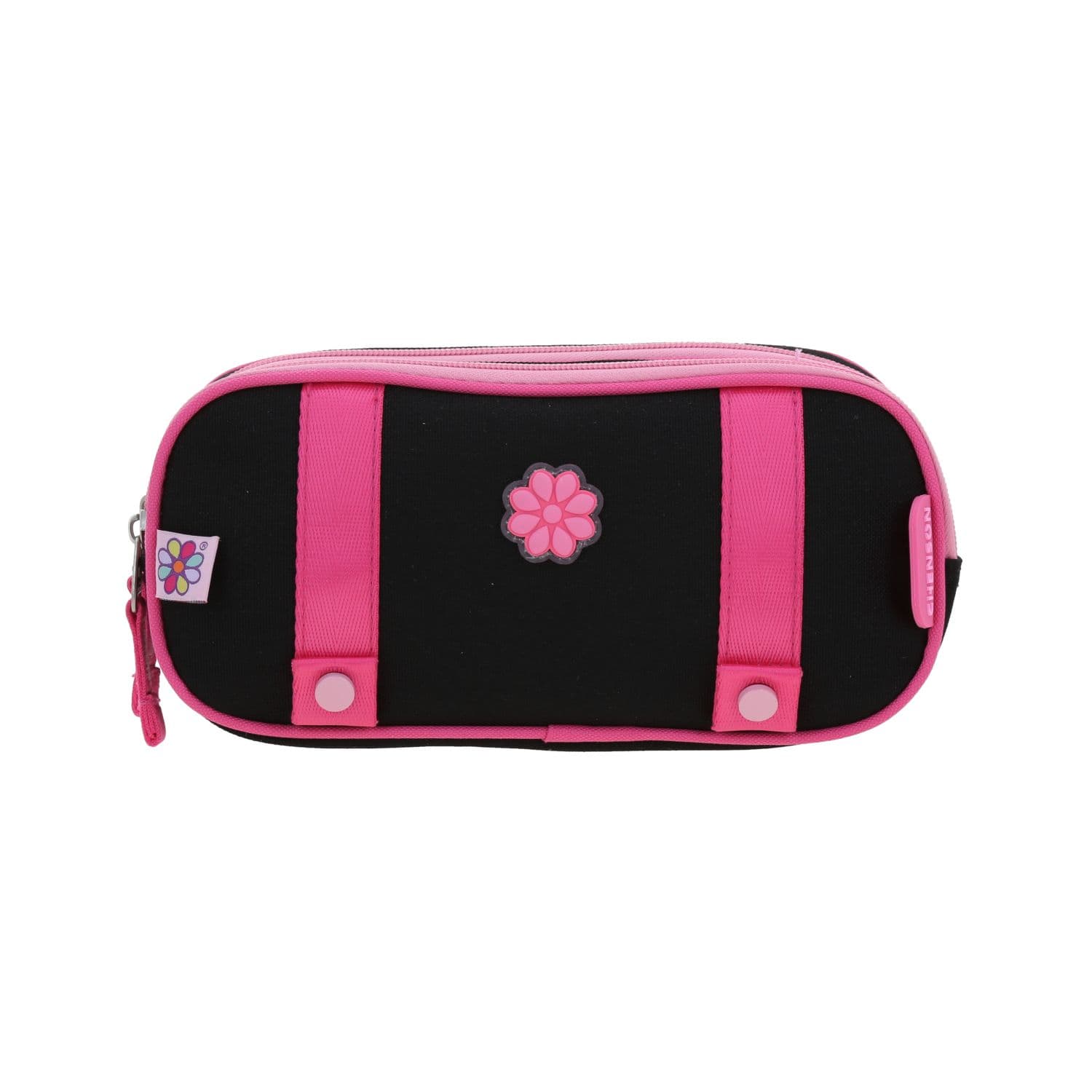 Lapicera escolar para niña Happy Girl by Chenson color negro con doble compartimento