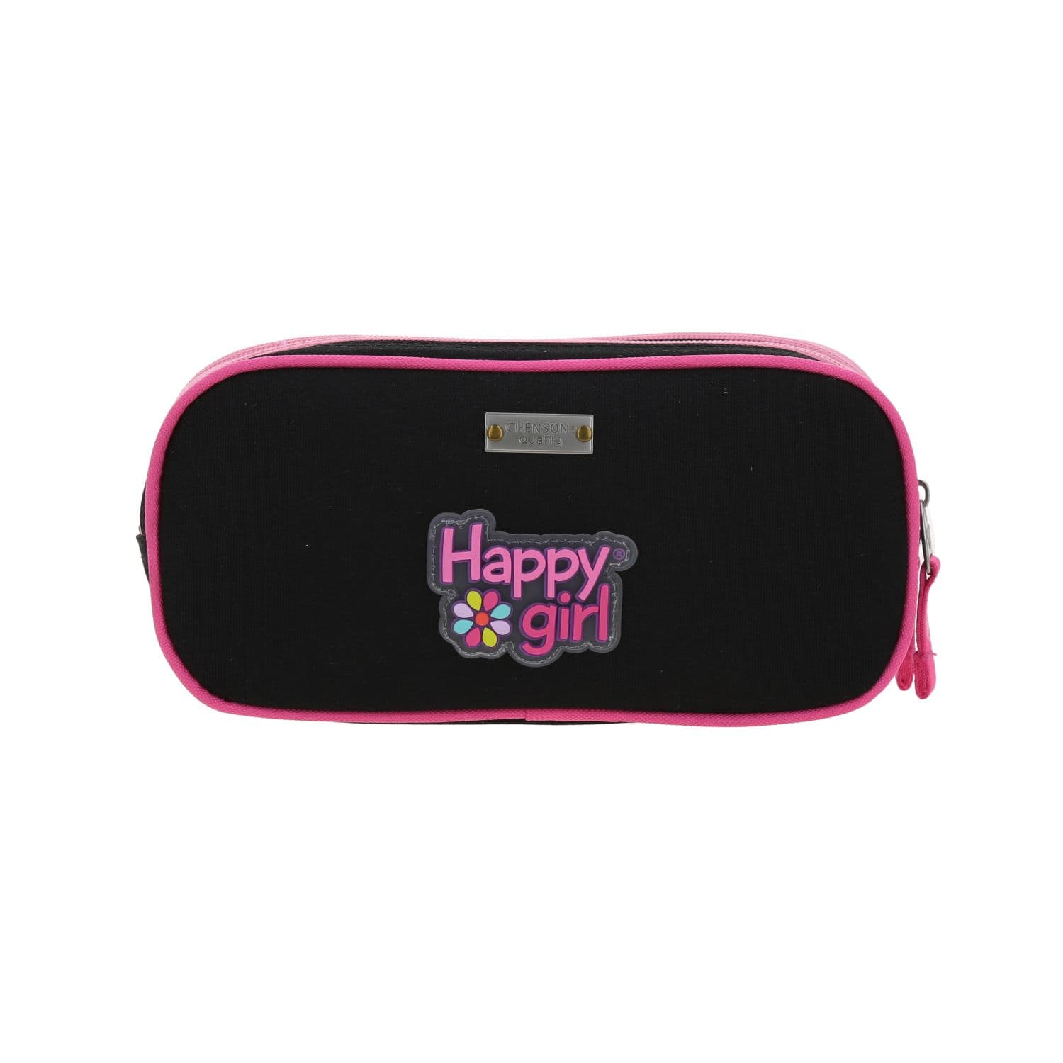 Lapicera escolar para niña Happy Girl by Chenson color negro con doble compartimento 4