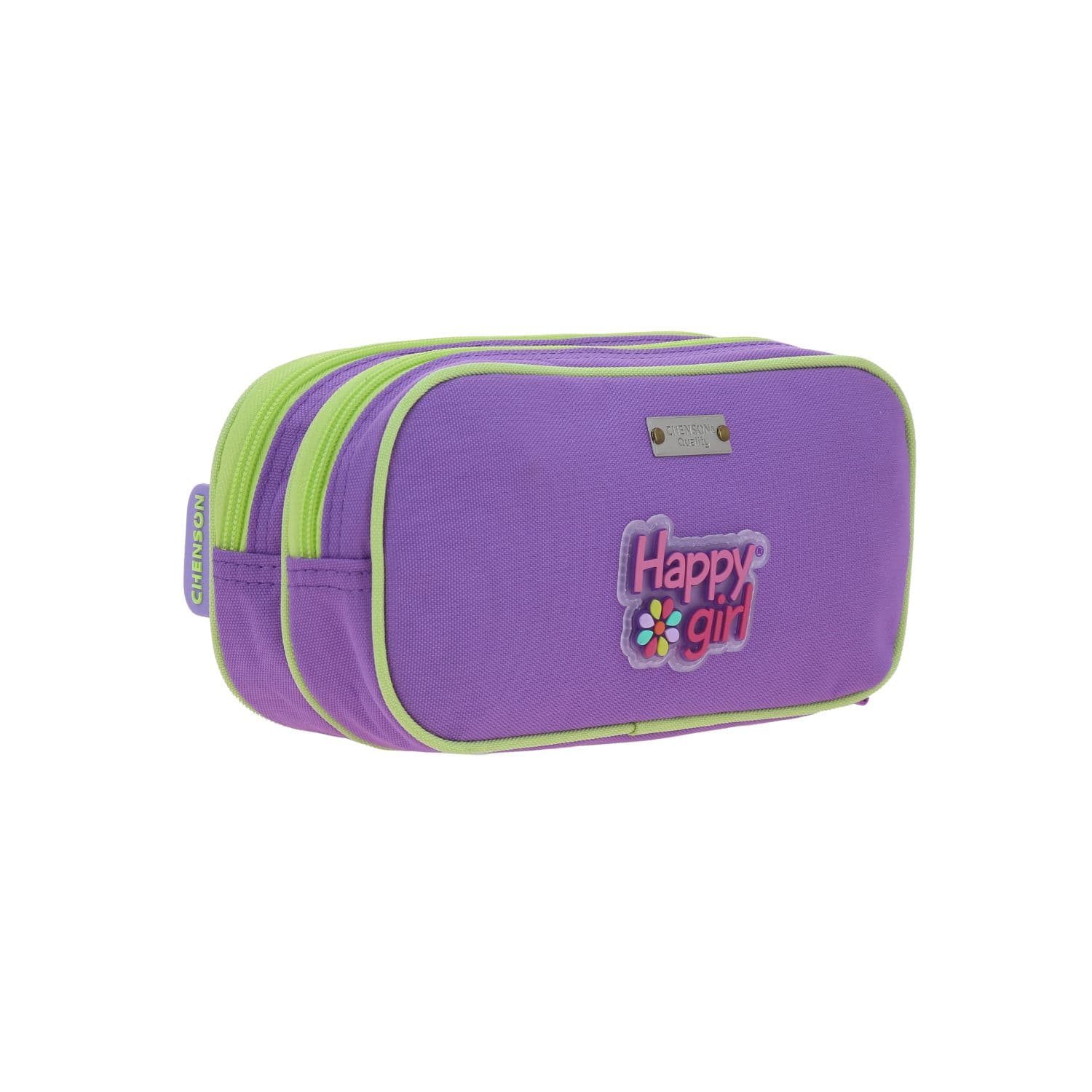 Lapicera escolar para niña Happy Girl violeta con doble compartimento 3