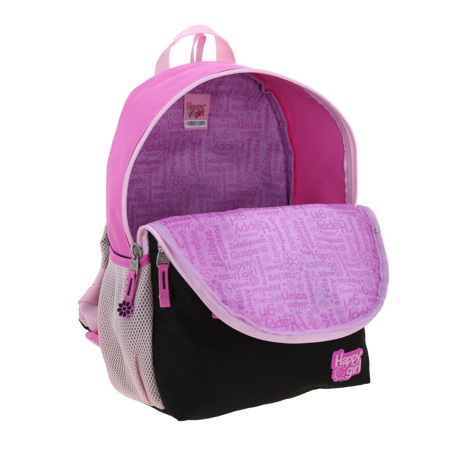 Mochila escolar para niña Happy Girl by Chenson negra con bolsillos prácticos - vista 2