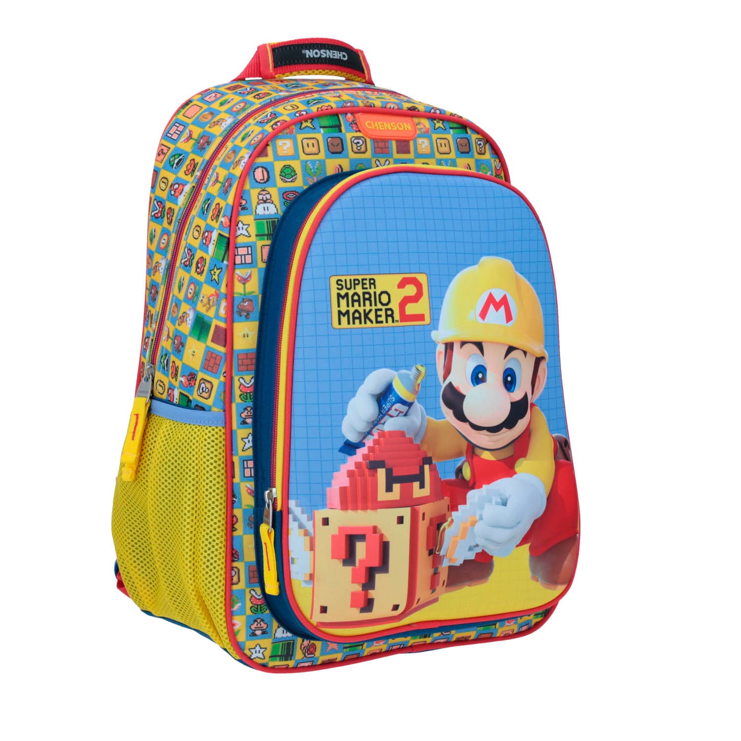 Mochila escolar para niño Mario Bros by Chenson Amarillo Divertida 4