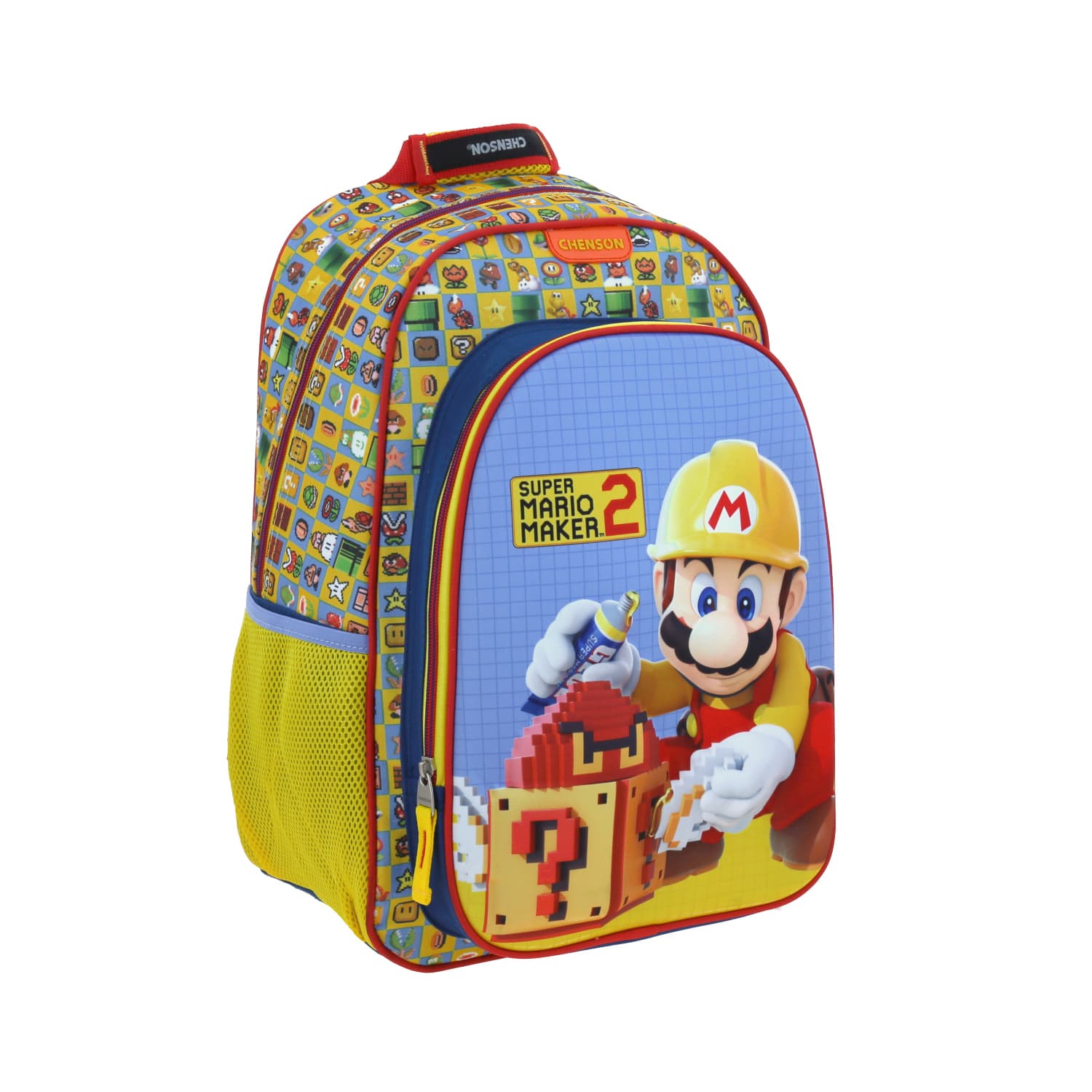 Mochila escolar para niño Mario Bros by Chenson Amarillo Divertida - vista 2