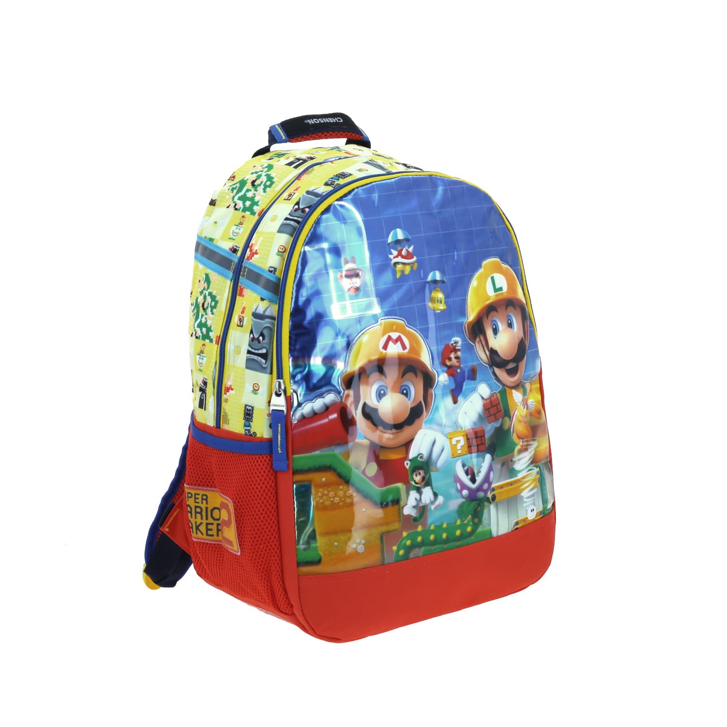 Mochila escolar para niño Mario Bros by Chenson Amarillo Divertida - vista 2