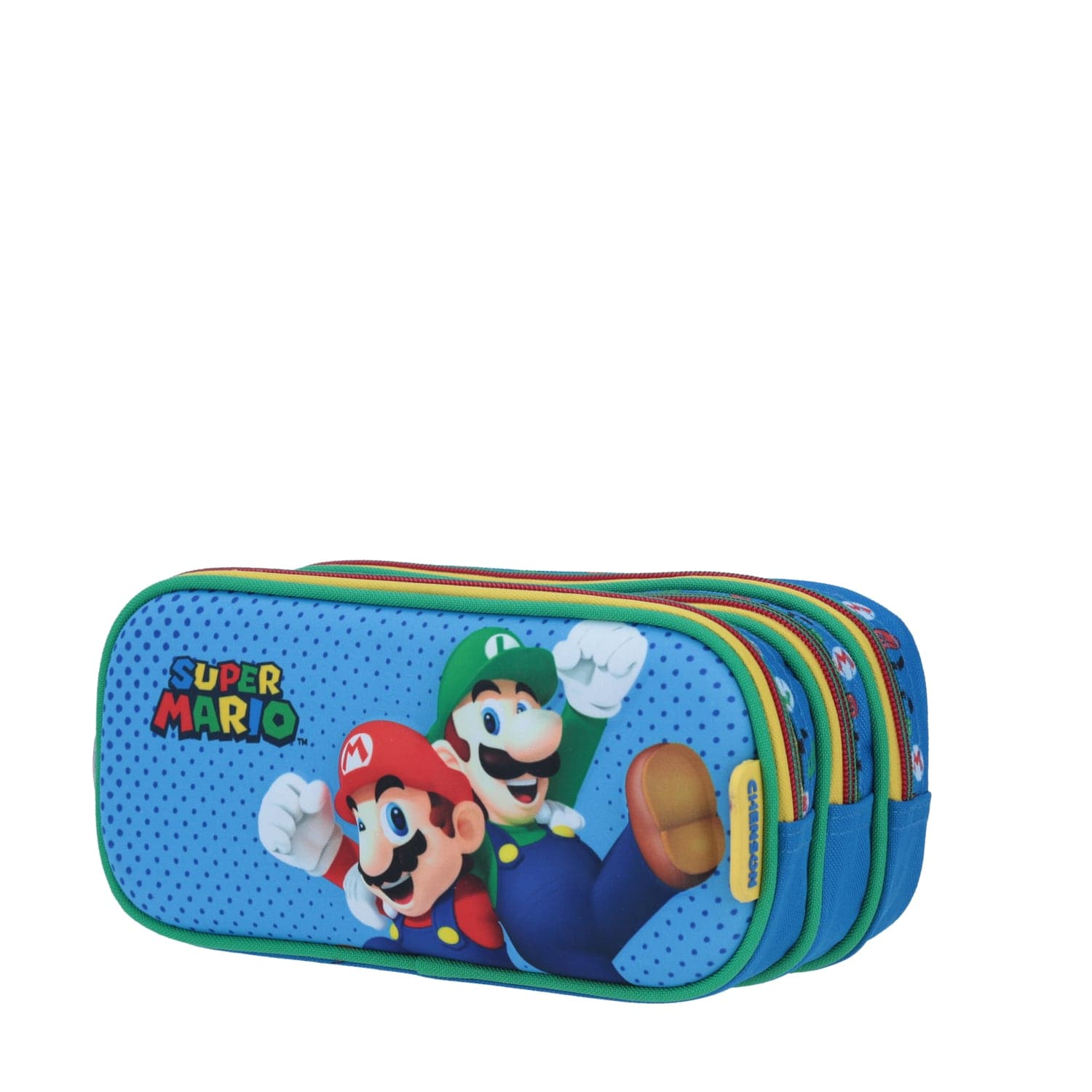 Lapicera escolar para niño Mario Bros by Chenson color azul con doble compartimento 2