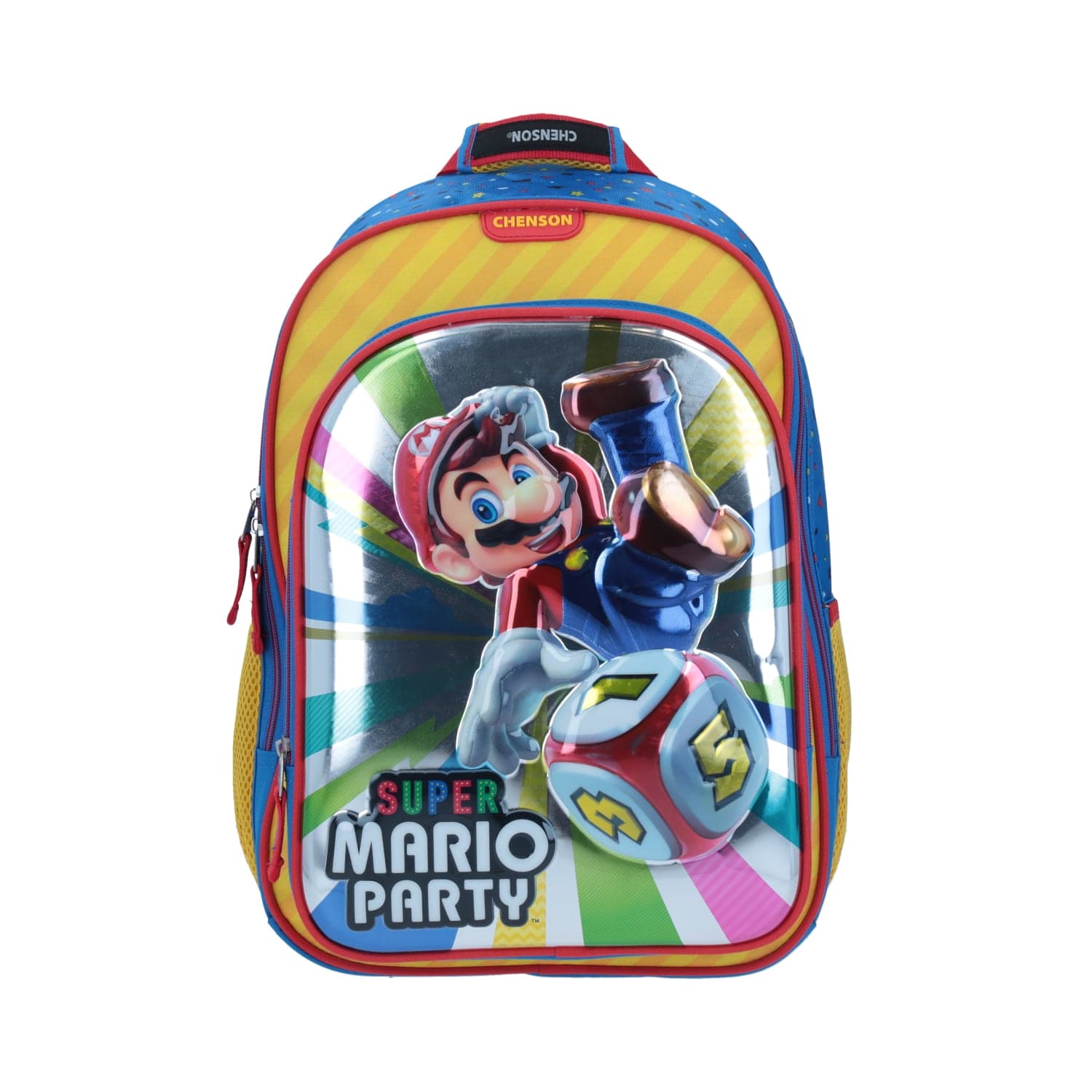 Mochila escolar para niño Mario Bros by Chenson azul con bolsillo frontal