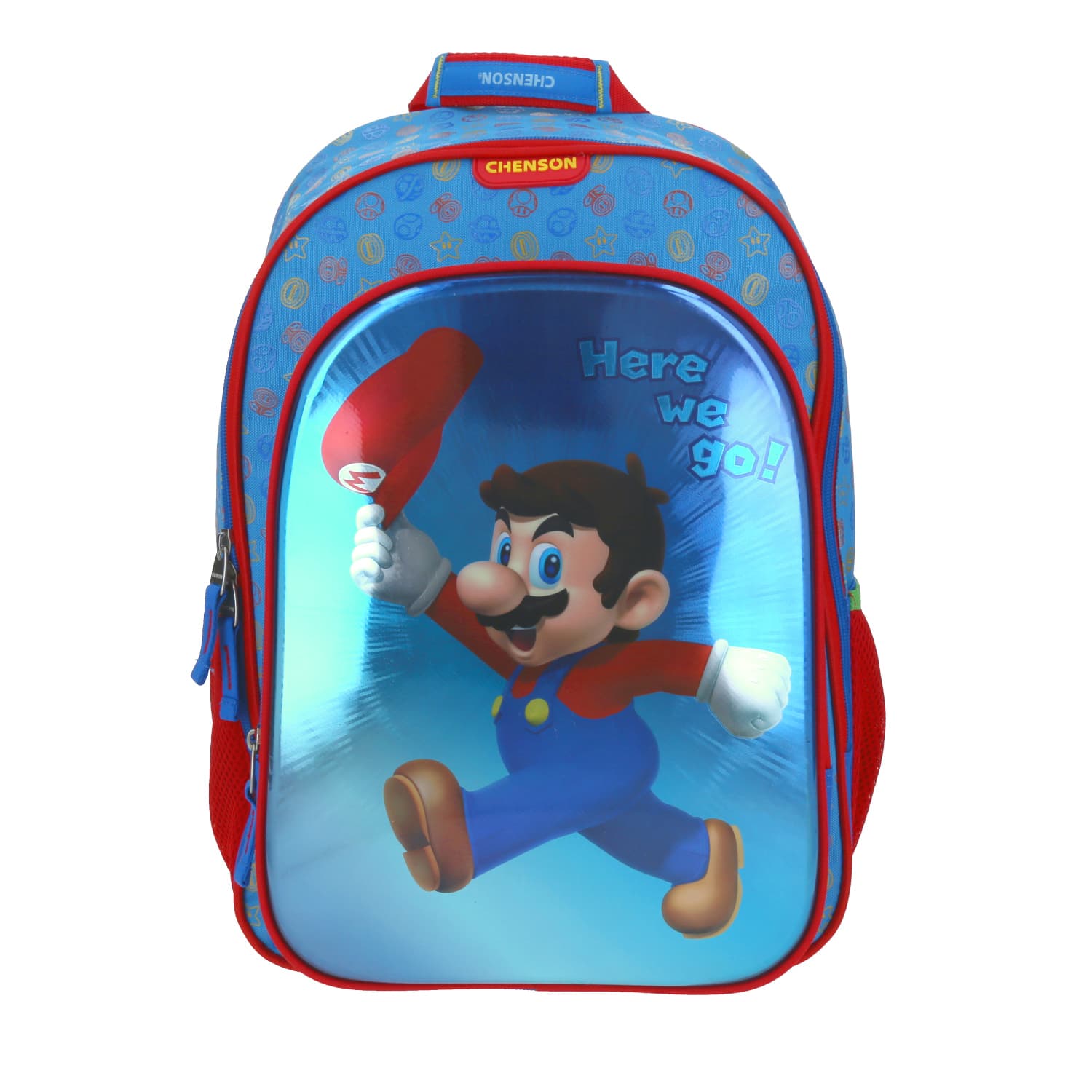 Mochila escolar para niño Mario Bros by Chenson color azul - Duradera y divertida