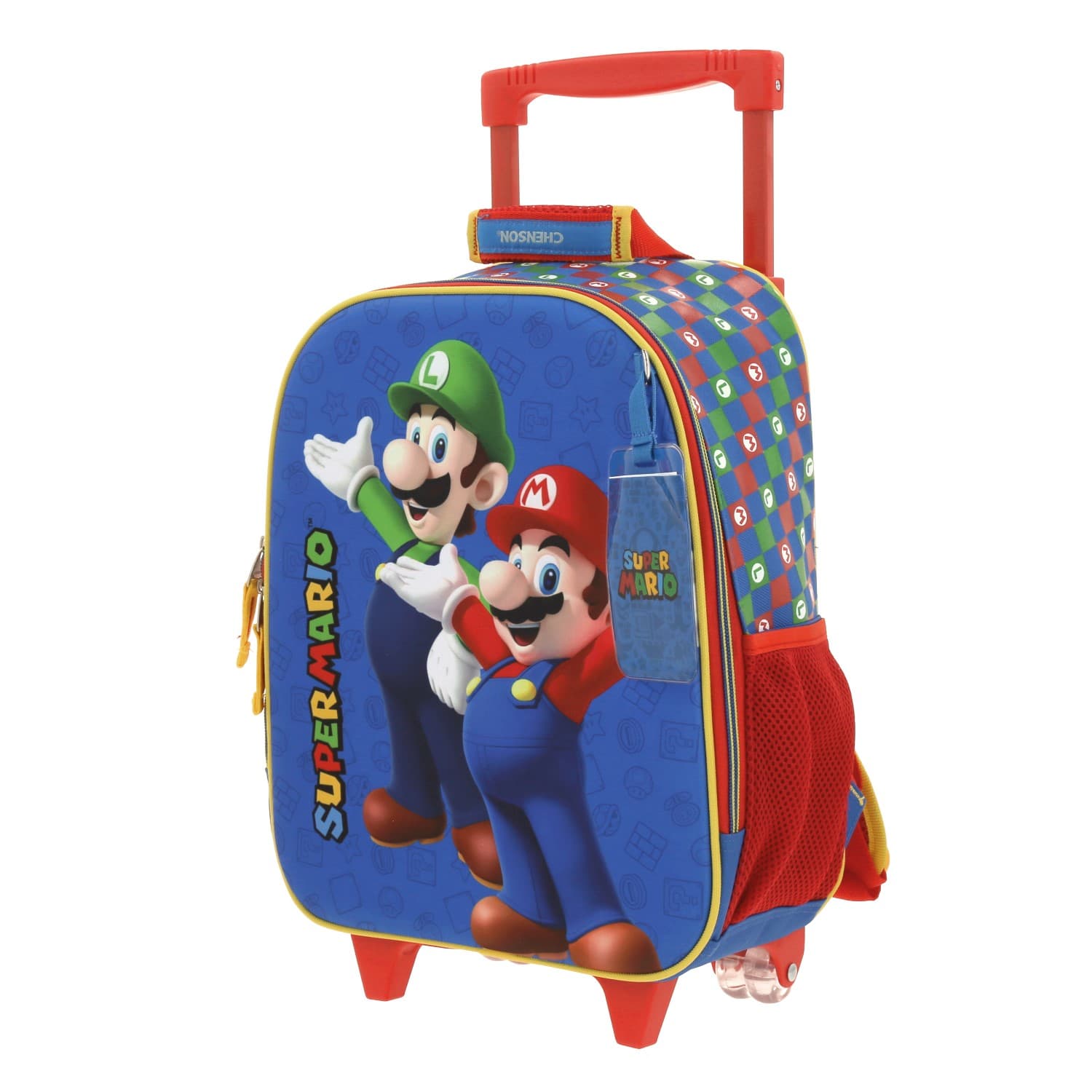 Mochila con Ruedas Mario Bros Azul para Niño - Diversión y Durabilidad 2