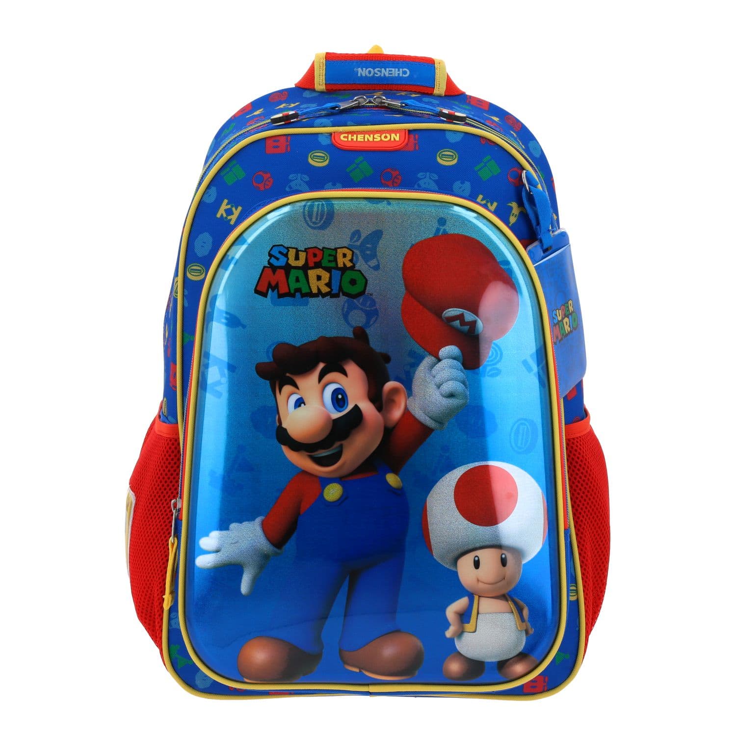 Mochila escolar para niño Mario Bros by Chenson color azul - Diversión y durabilidad