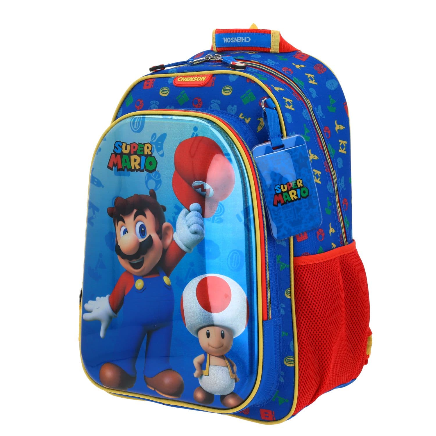 Mochila escolar para niño Mario Bros by Chenson color azul - Diversión y durabilidad 2